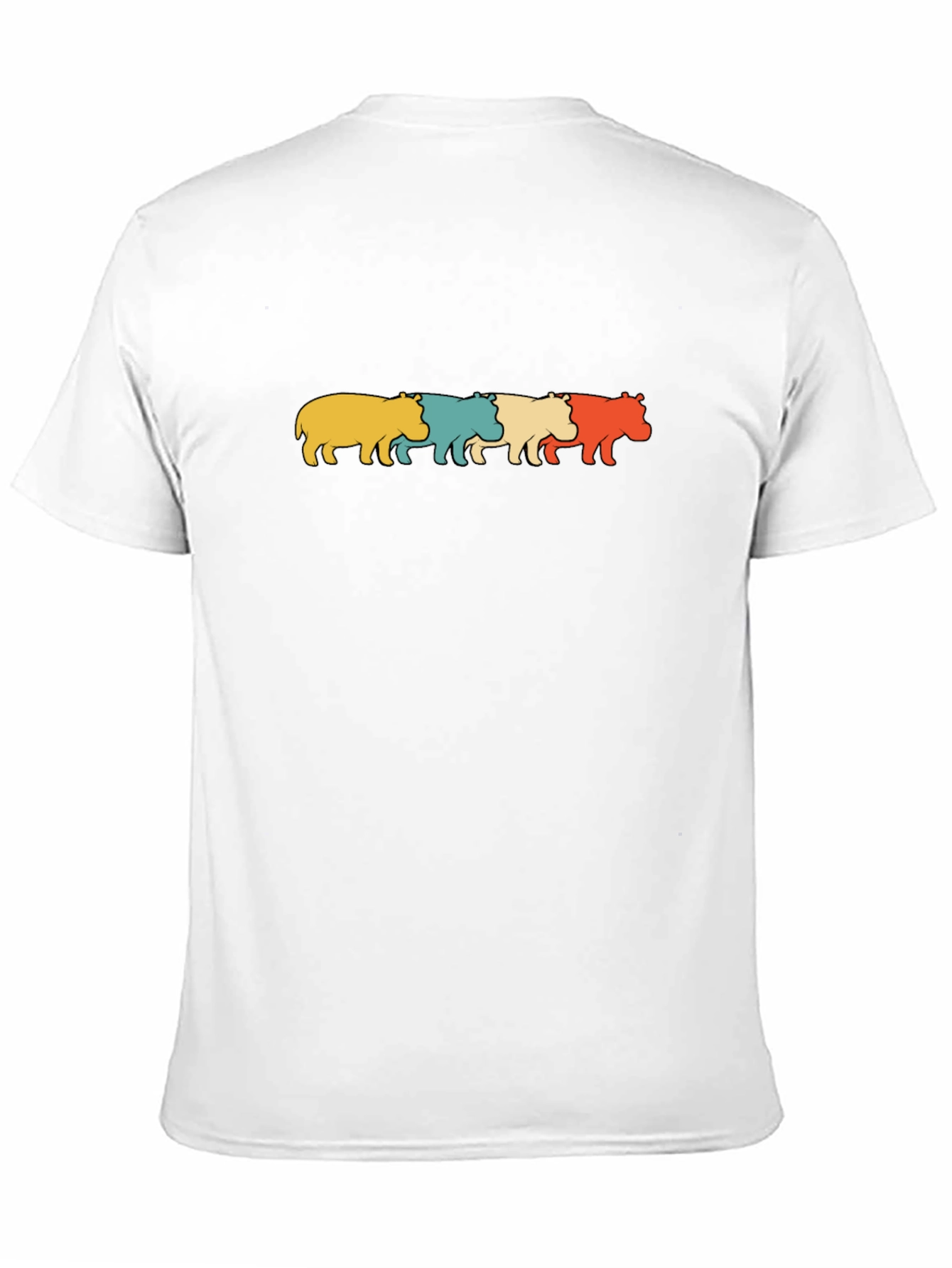 Retro Hippos Graphic Black T-Shirt