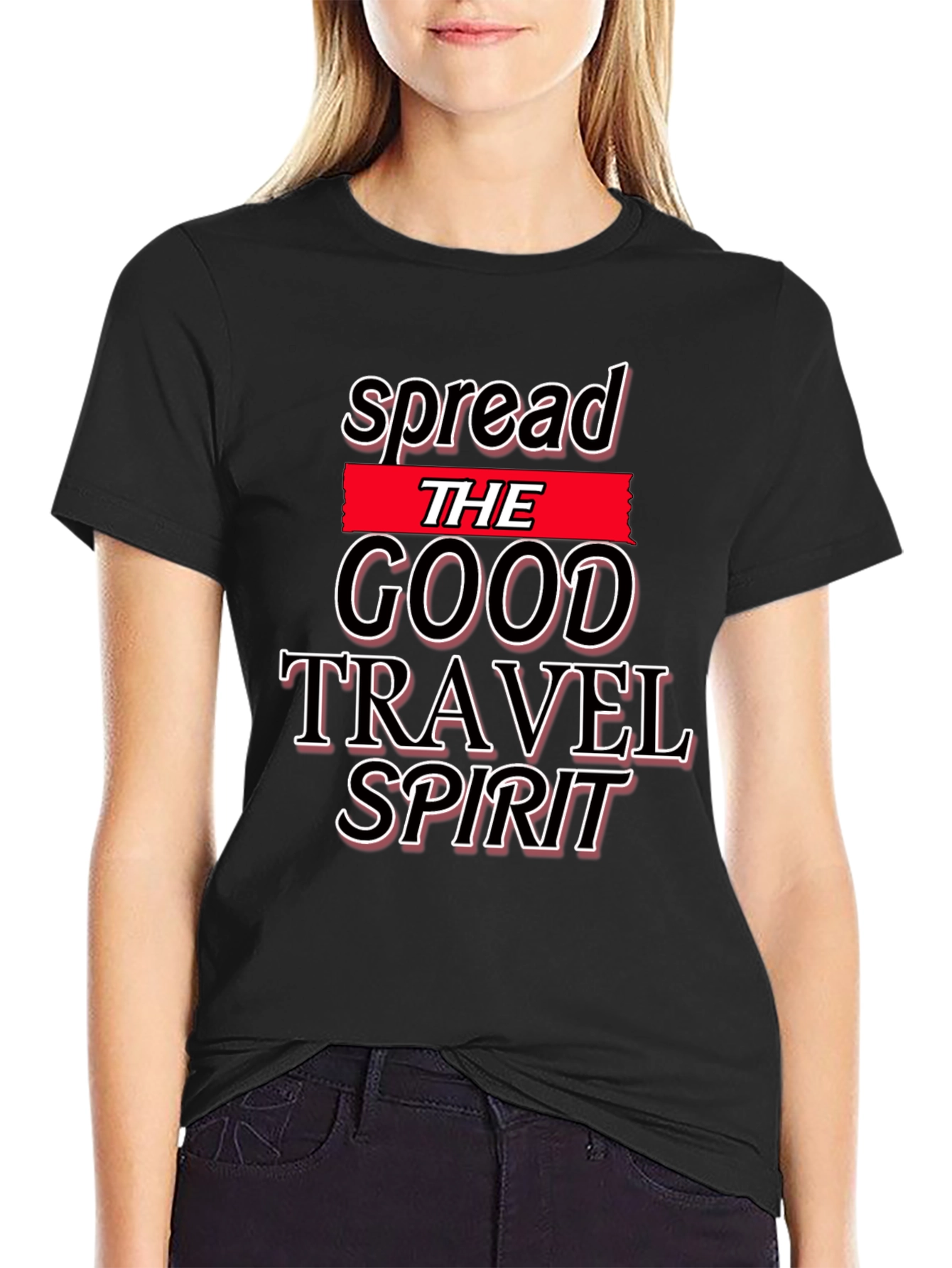 Spread the Good Travel Spirit Black T-Shirt
