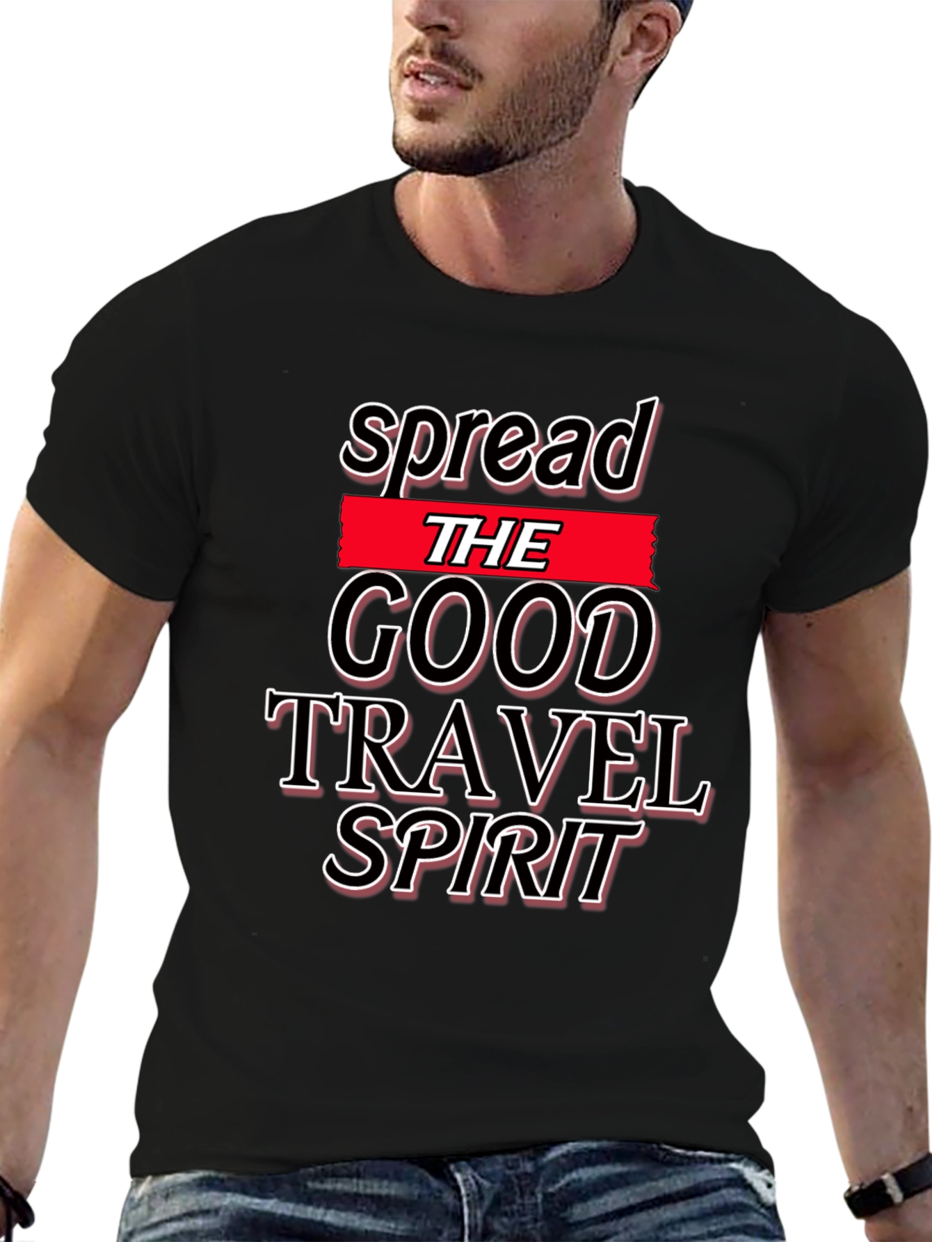 Spread the Good Travel Spirit Black T-Shirt