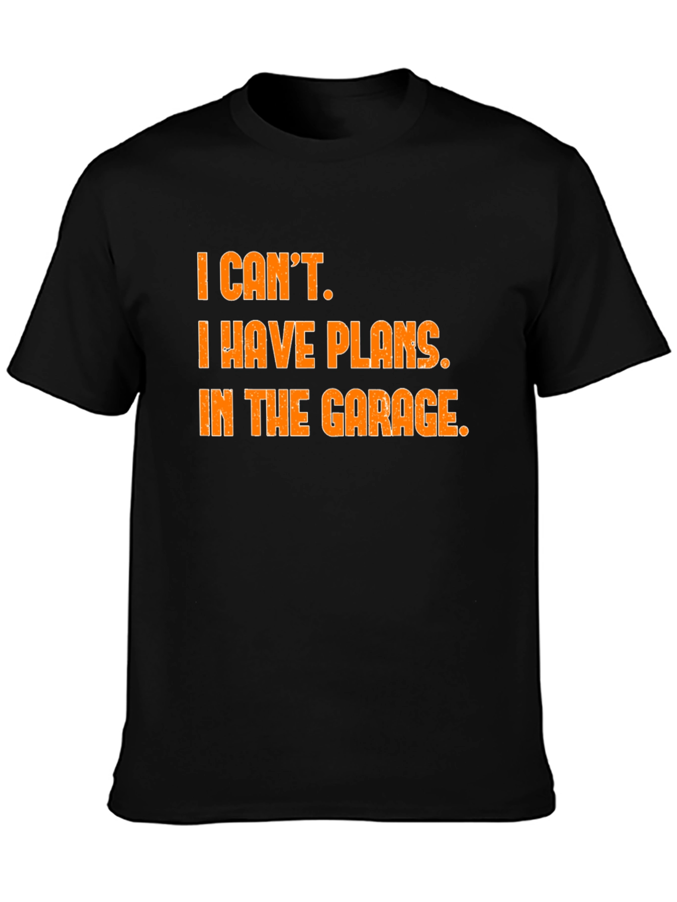Garage Plans T-Shirt - Black Cotton Blend Novelty Tee