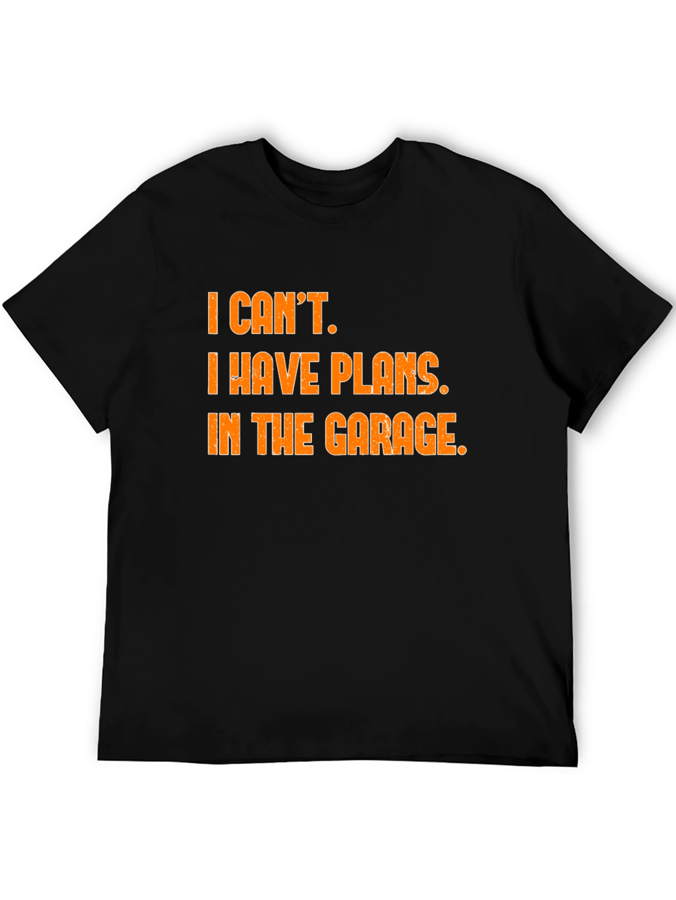 Garage Plans T-Shirt - Black Cotton Blend Novelty Tee
