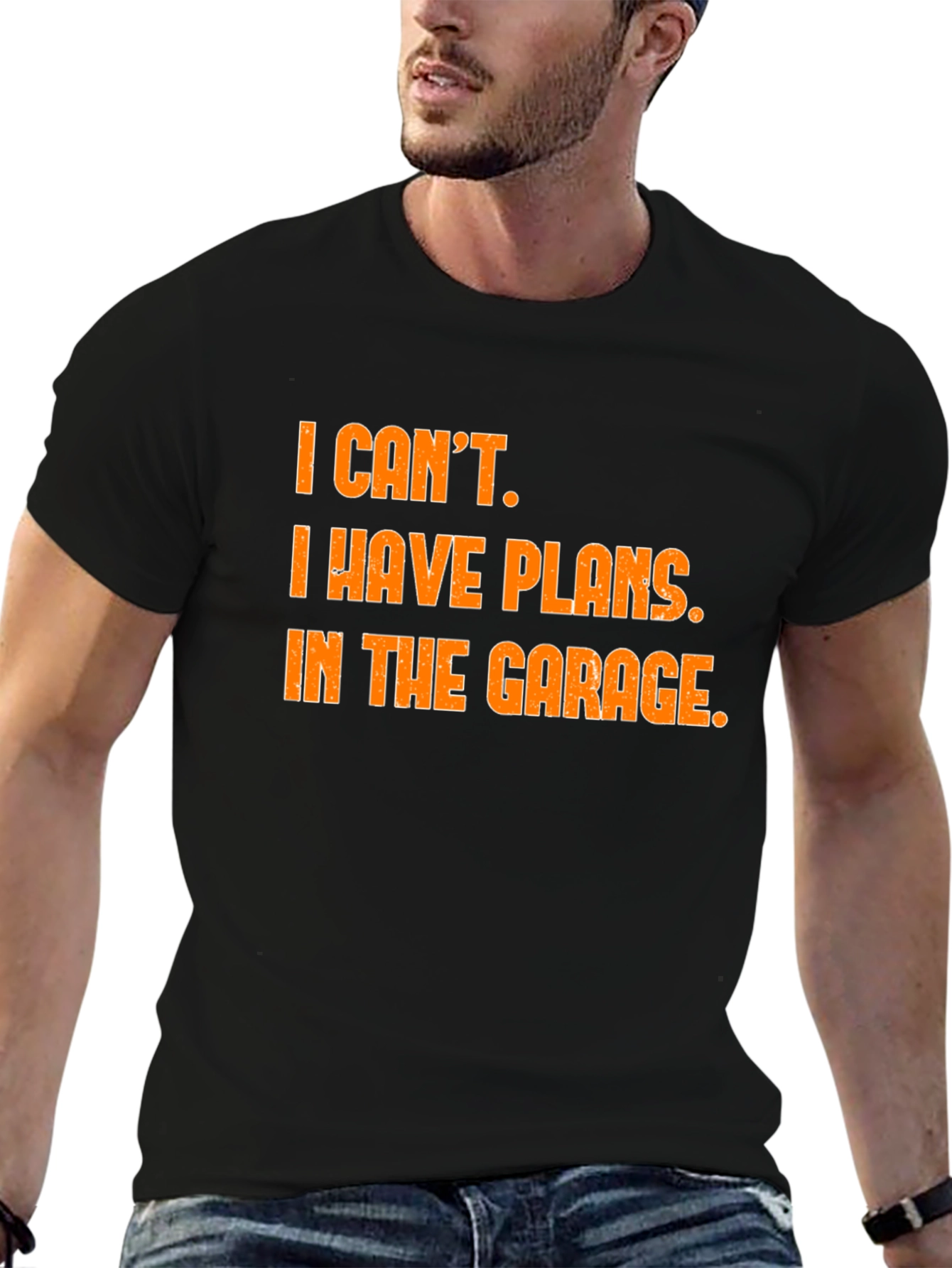 Garage Plans T-Shirt - Black Cotton Blend Novelty Tee