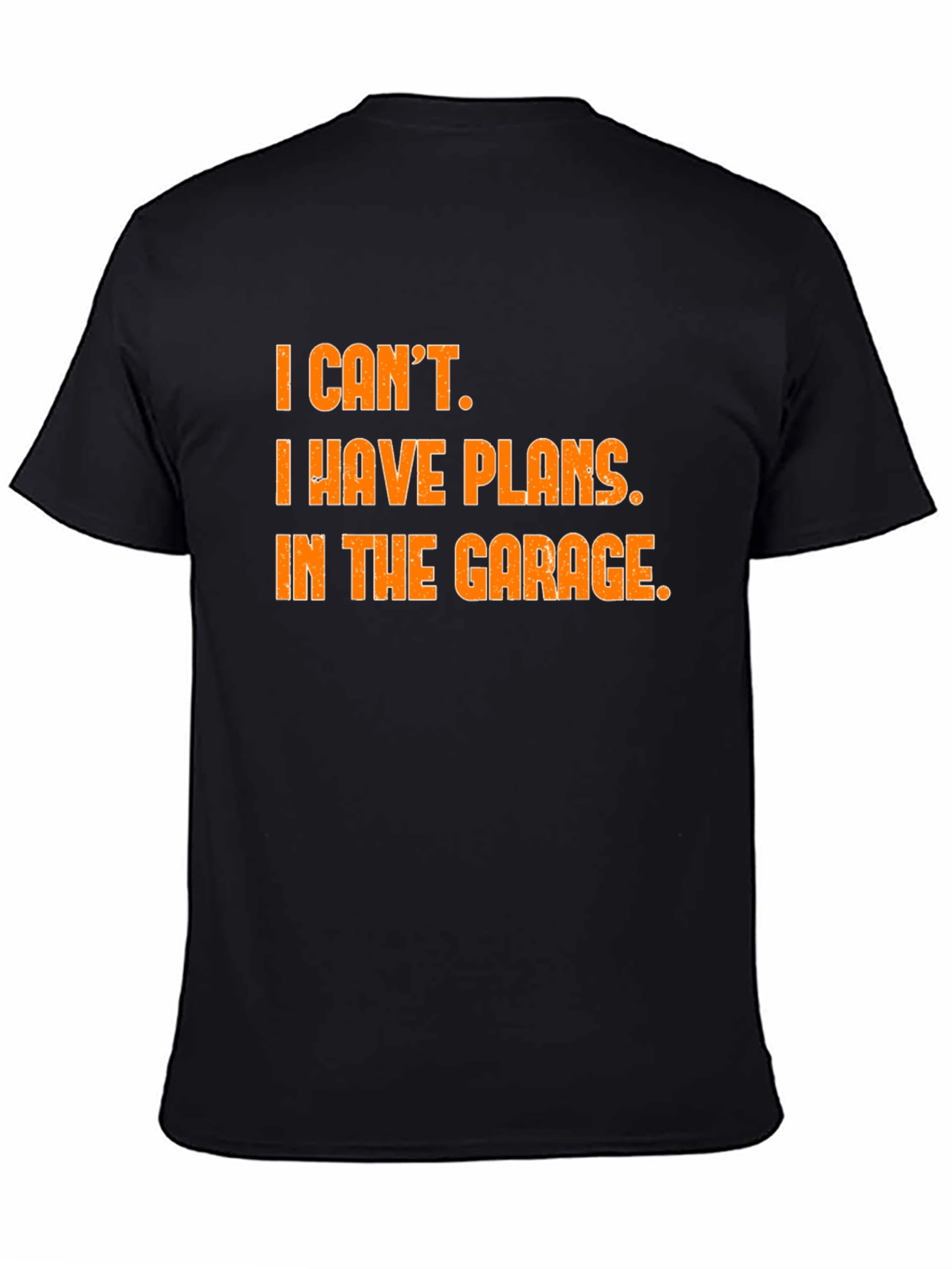 Garage Plans T-Shirt - Black Cotton Blend Novelty Tee