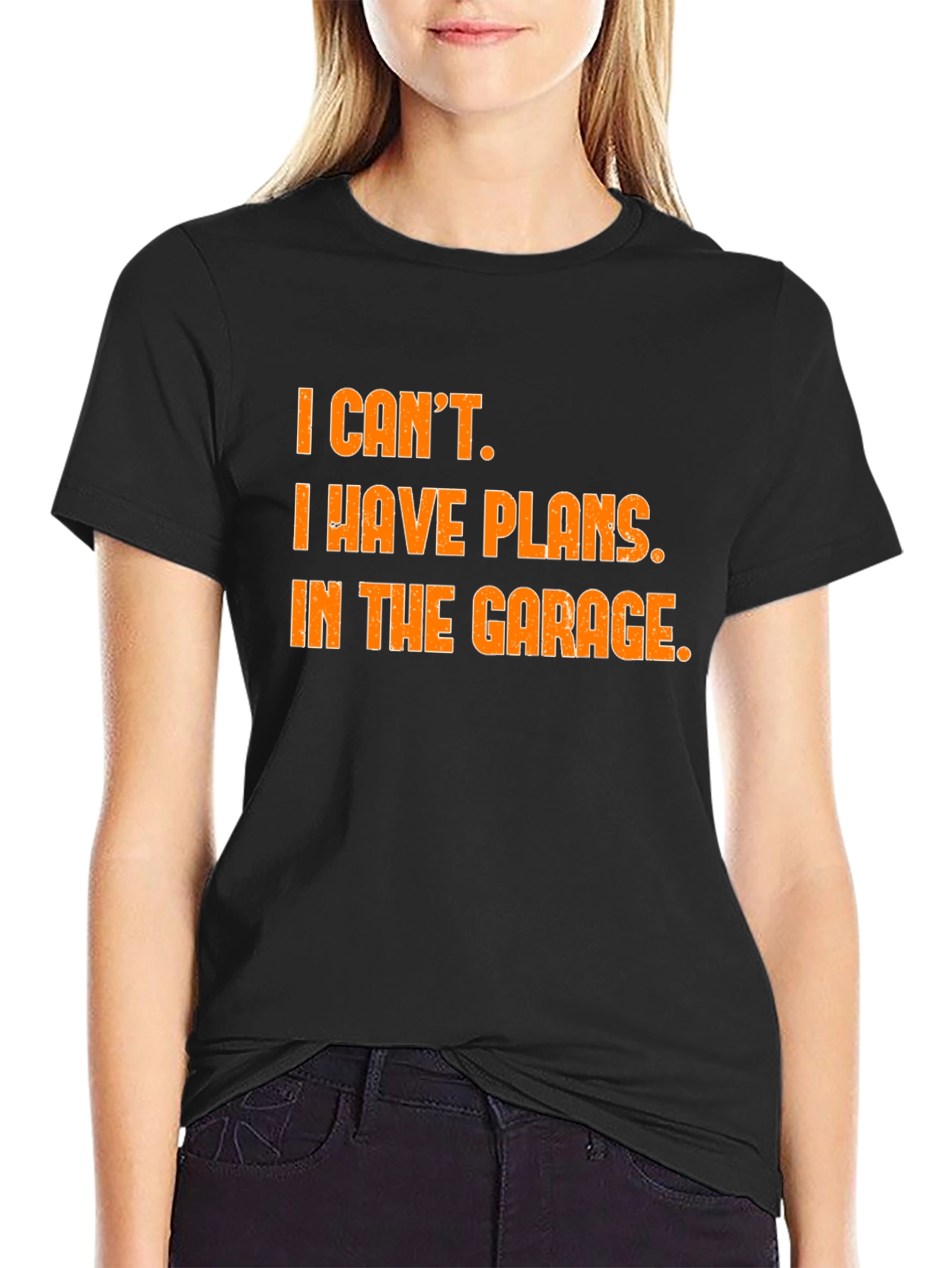 Garage Plans T-Shirt - Black Cotton Blend Novelty Tee