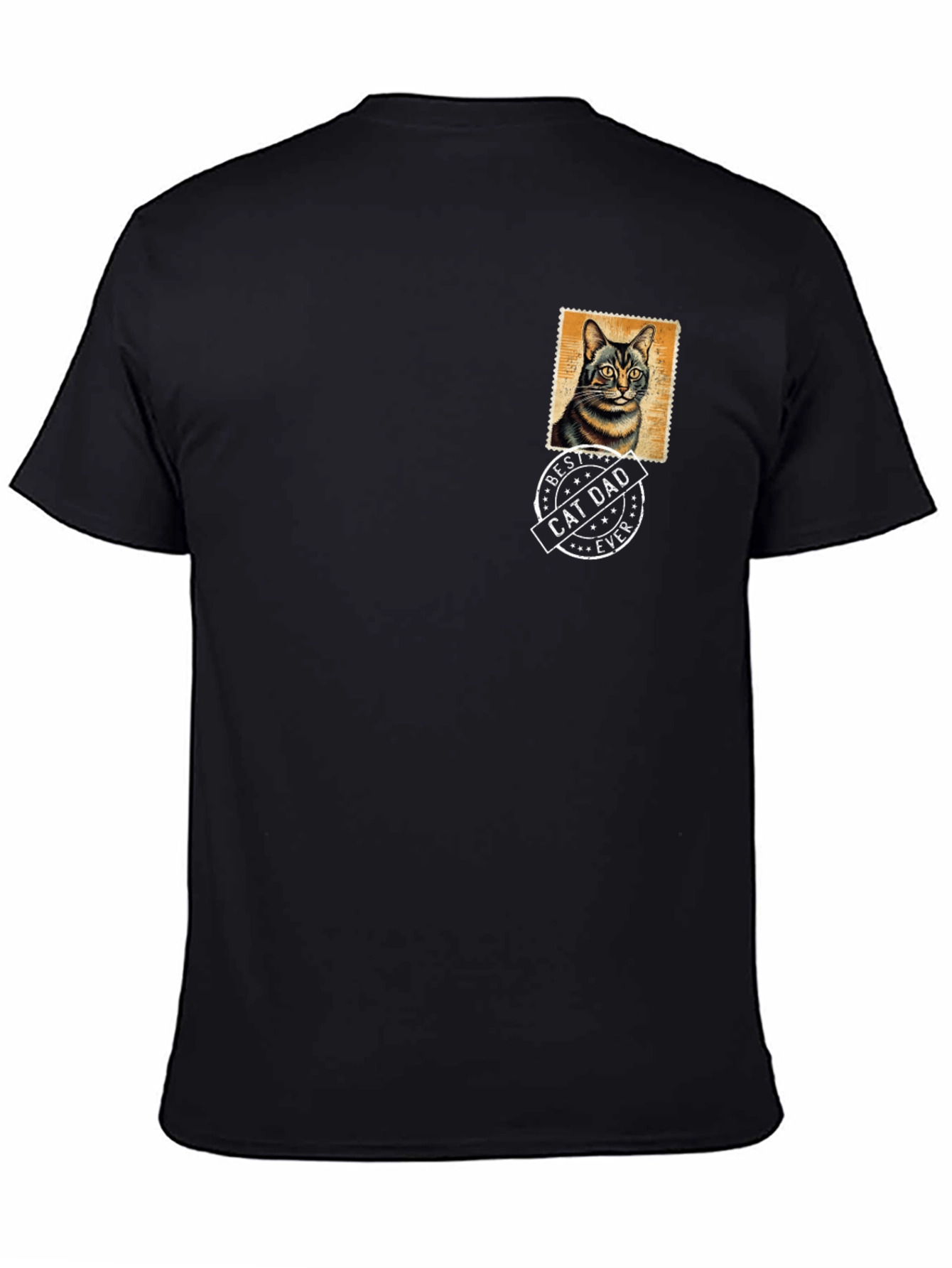 Best Cat Dad Ever Graphic Tee - Black