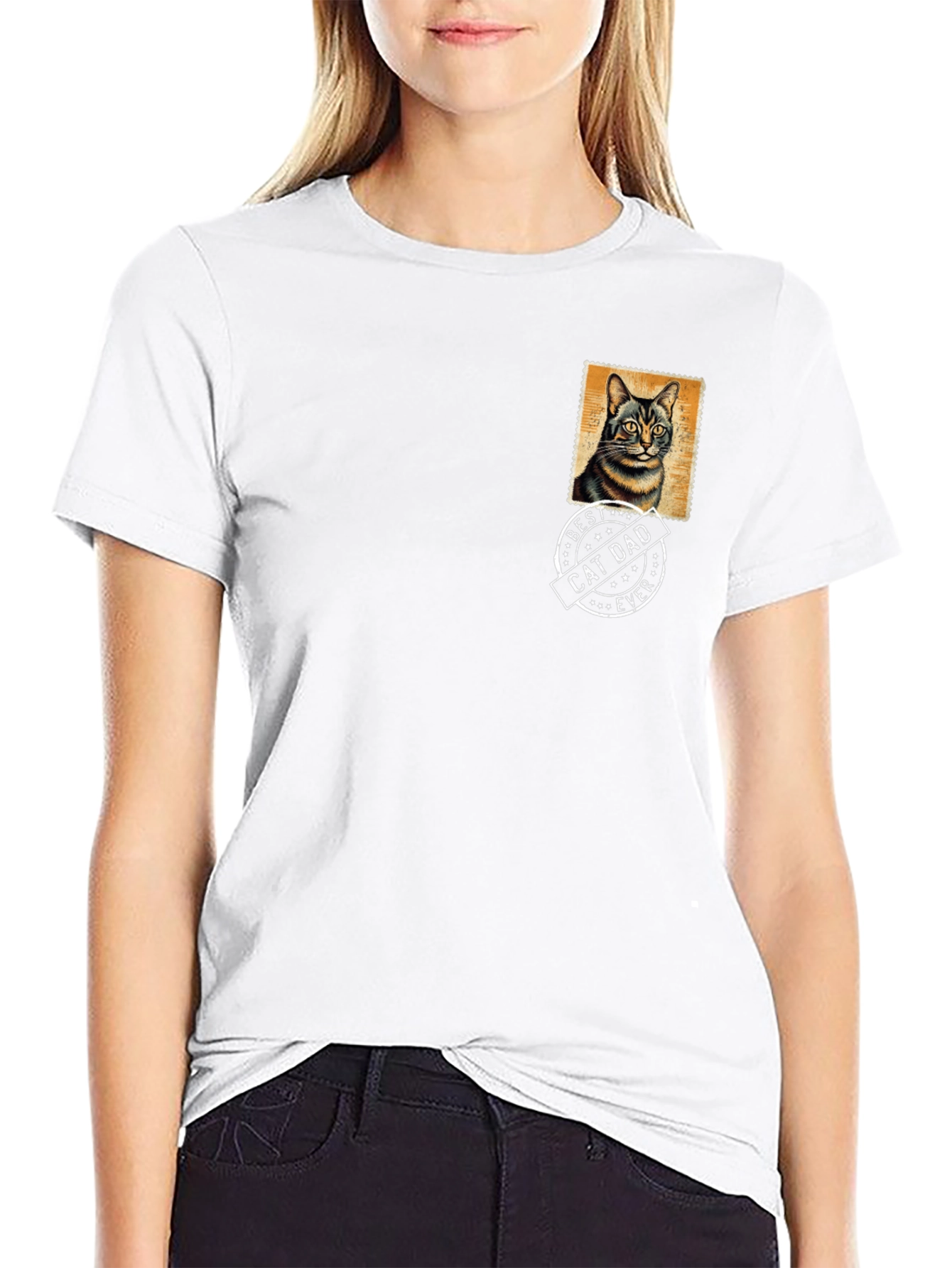 Best Cat Dad Ever Graphic Tee - Black