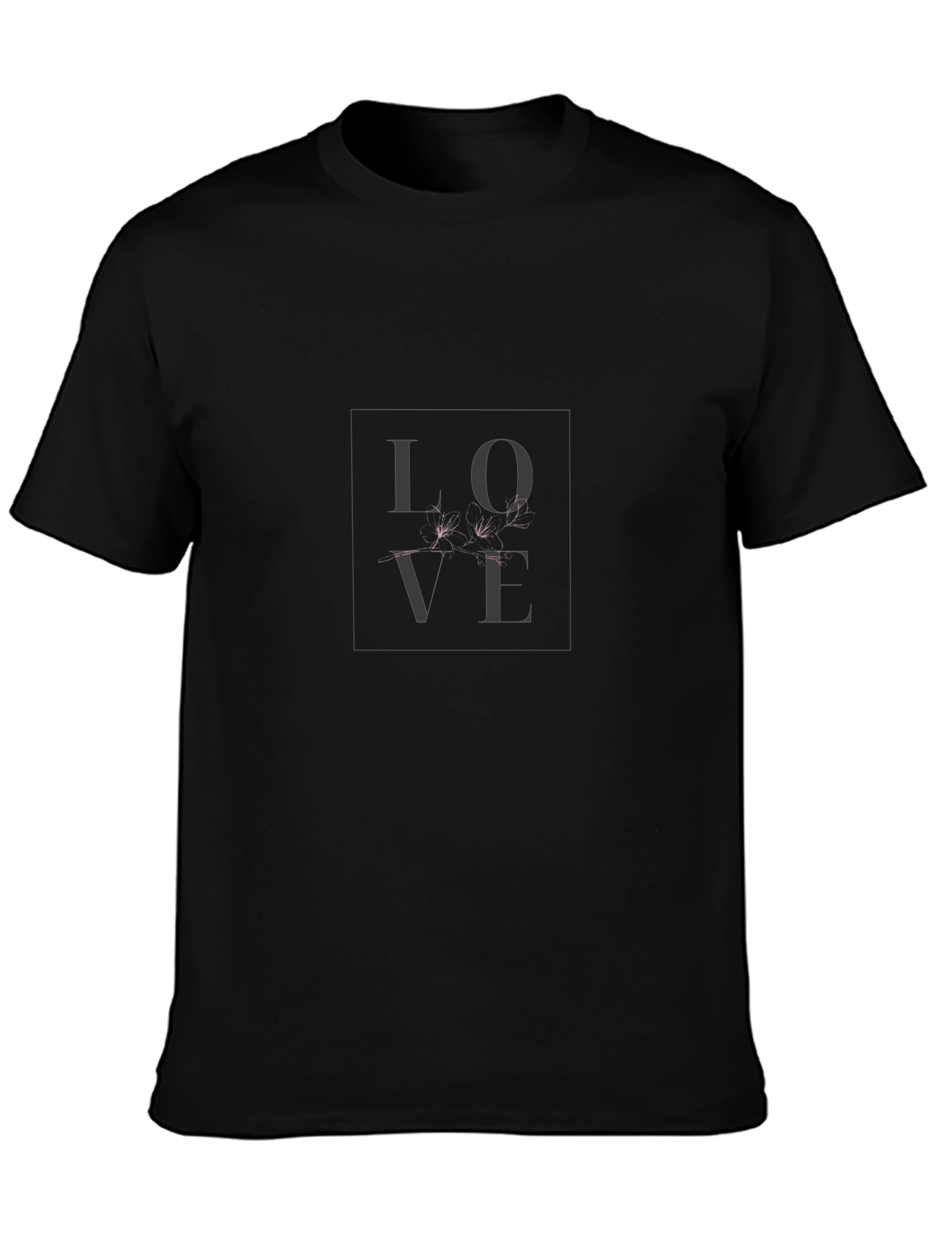 Love Print Black T-Shirt