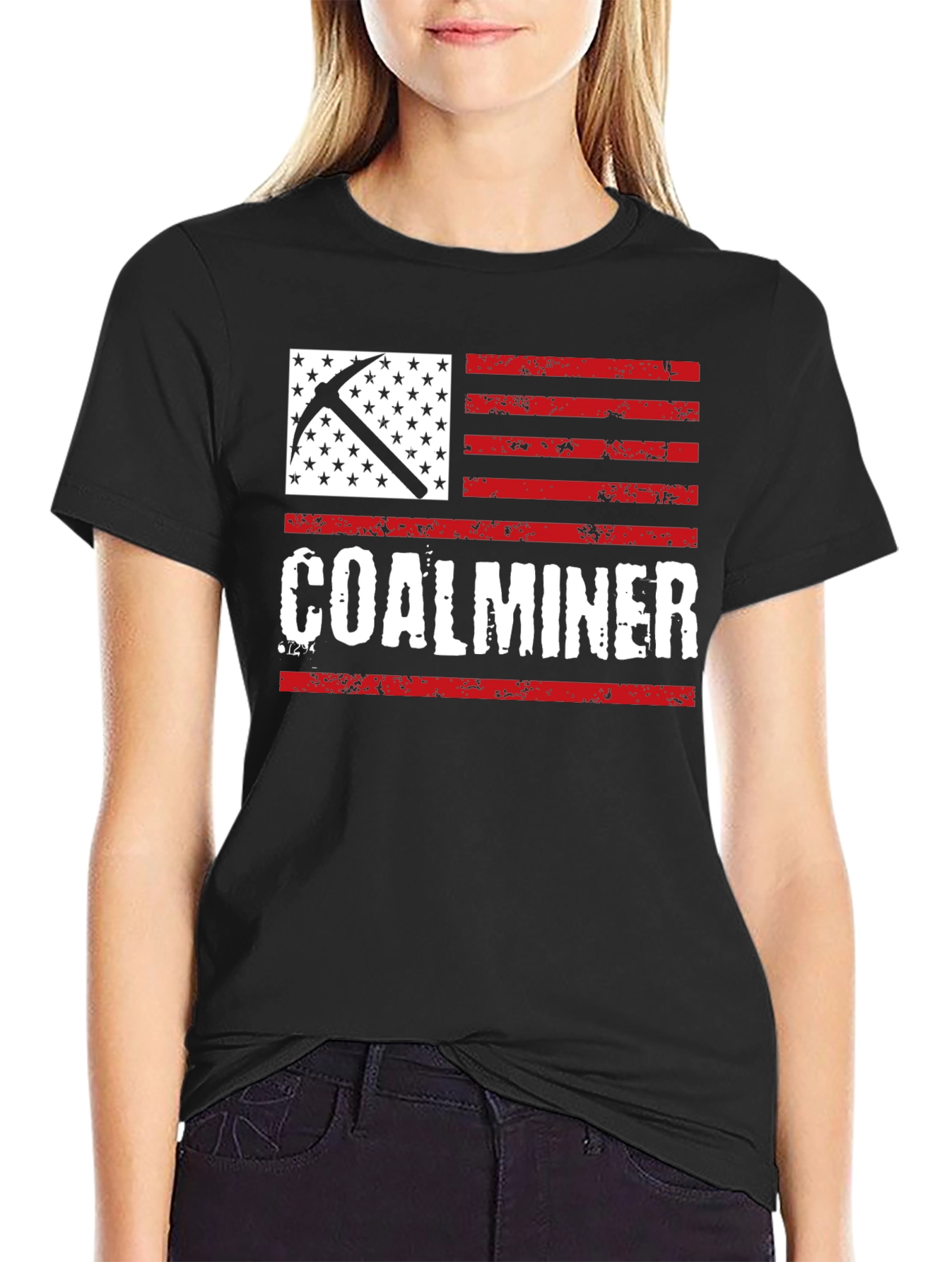 Coal Miner American Flag T-Shirt