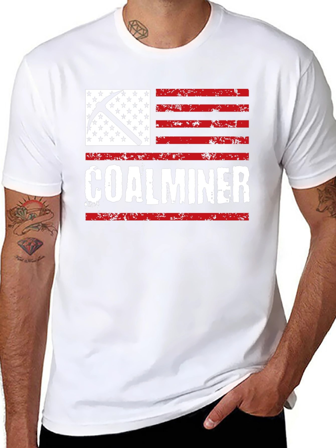 Coal Miner American Flag T-Shirt