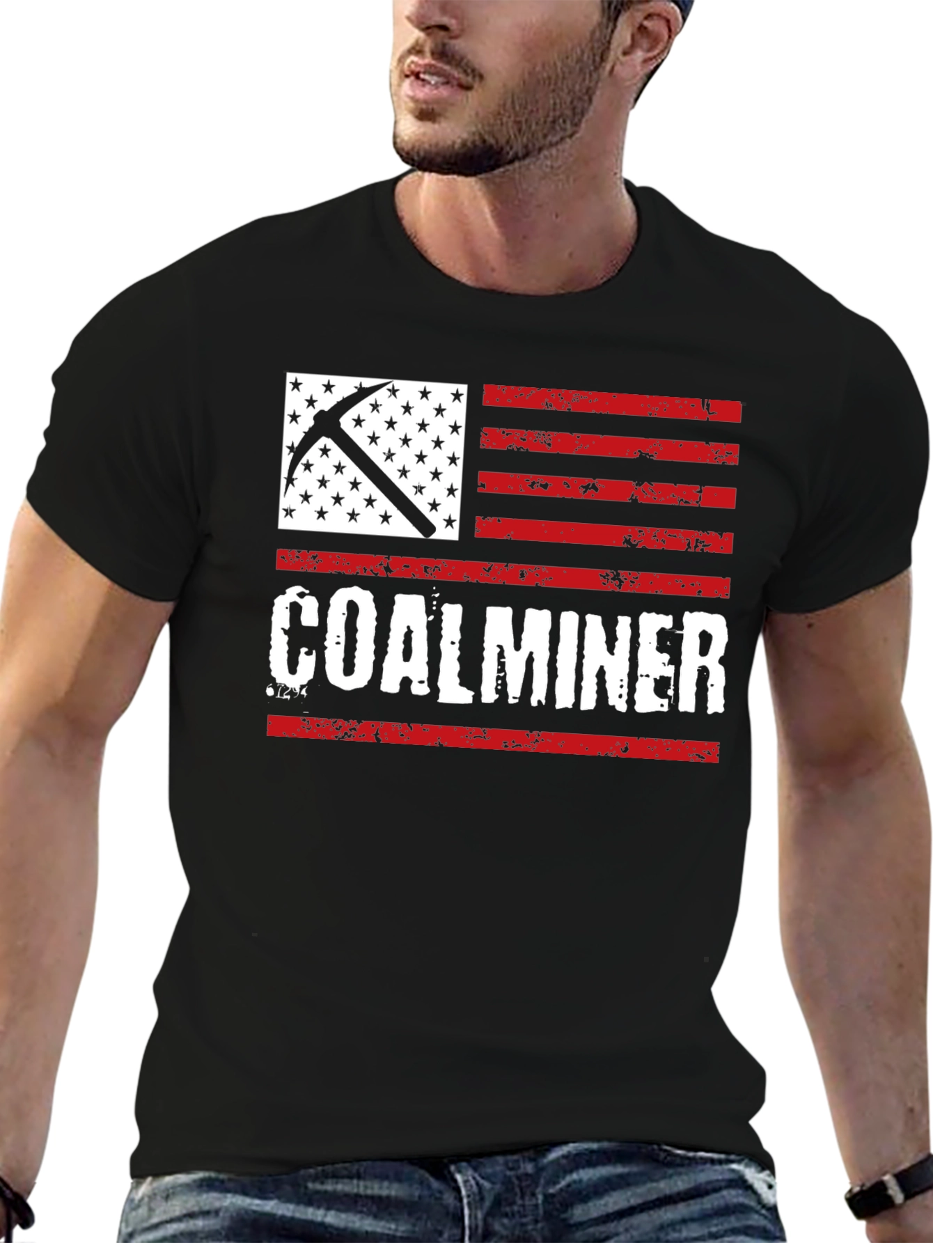 Coal Miner American Flag T-Shirt