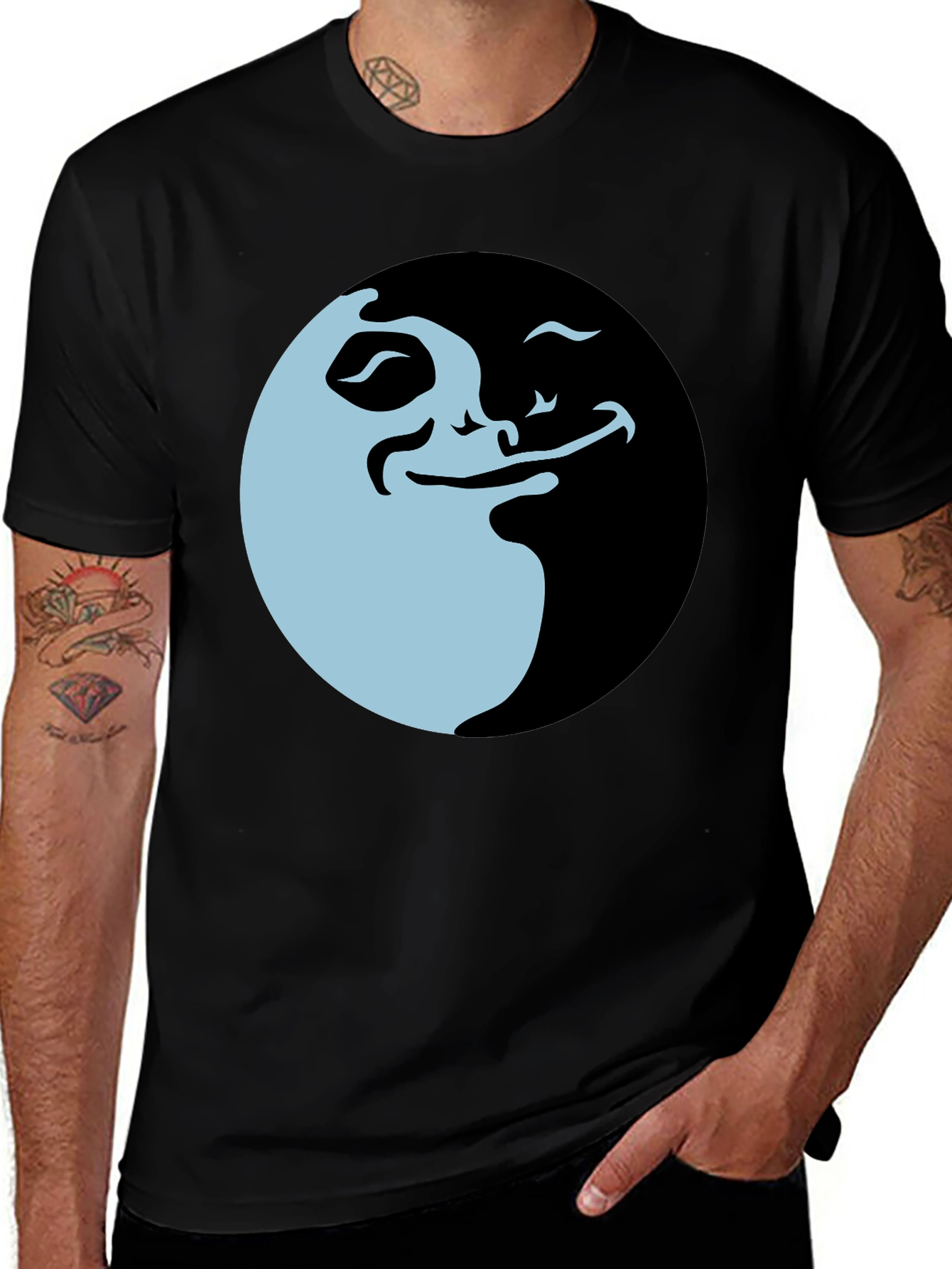 Funny Meme Graphic Tee - Black Cotton T-Shirt