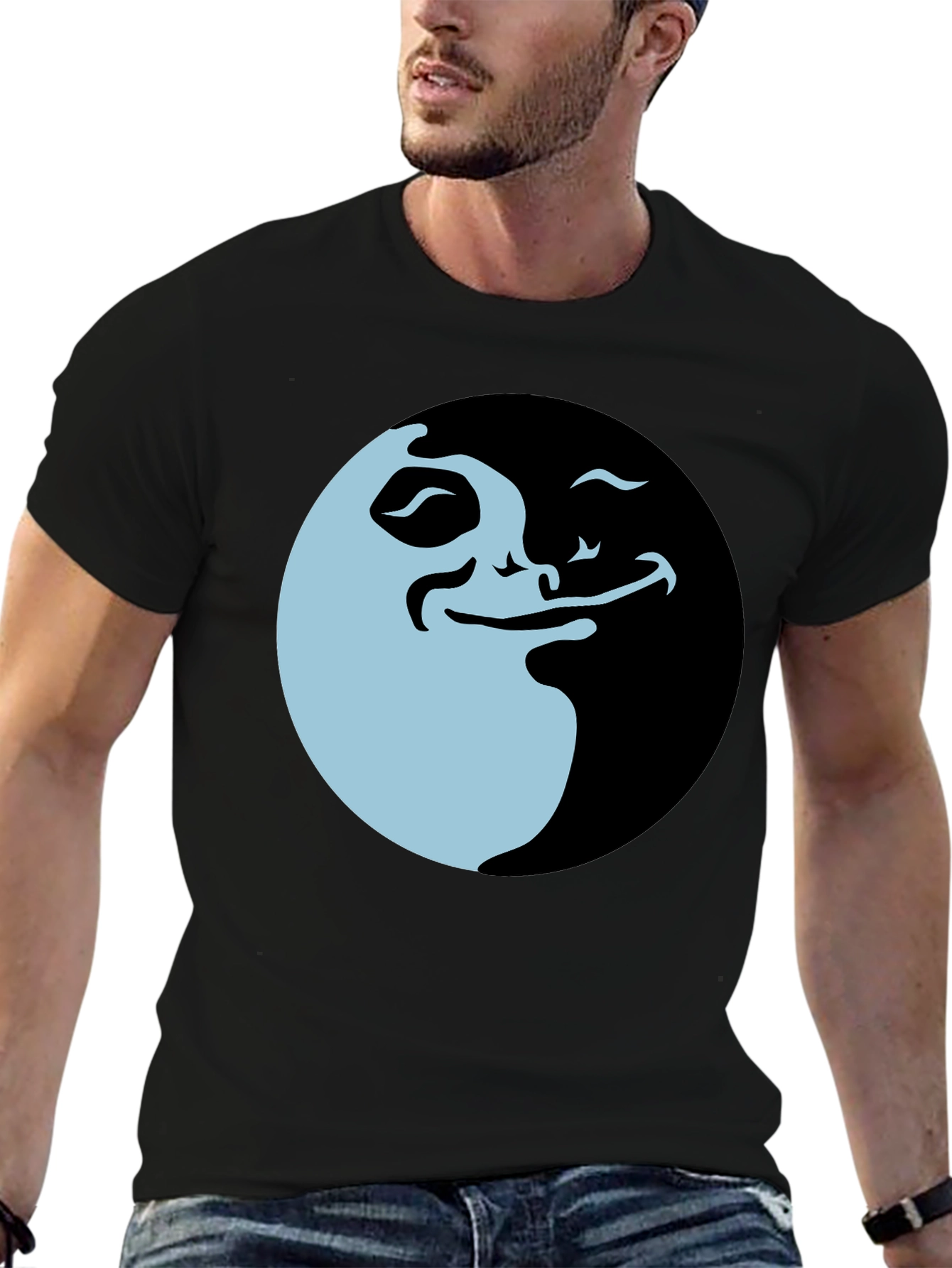 Funny Meme Graphic Tee - Black Cotton T-Shirt