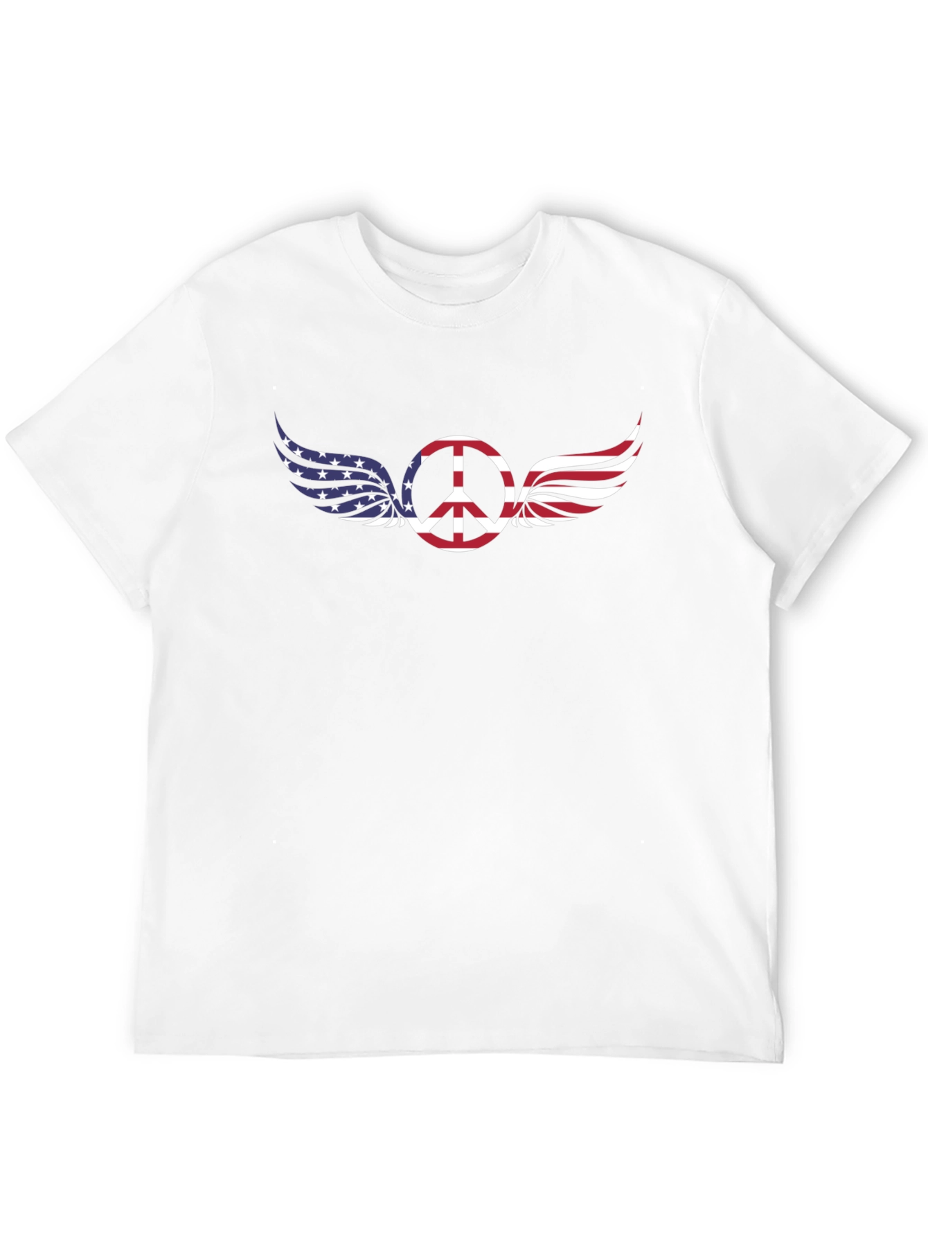 Peace Sign with American Flag Wings T-Shirt