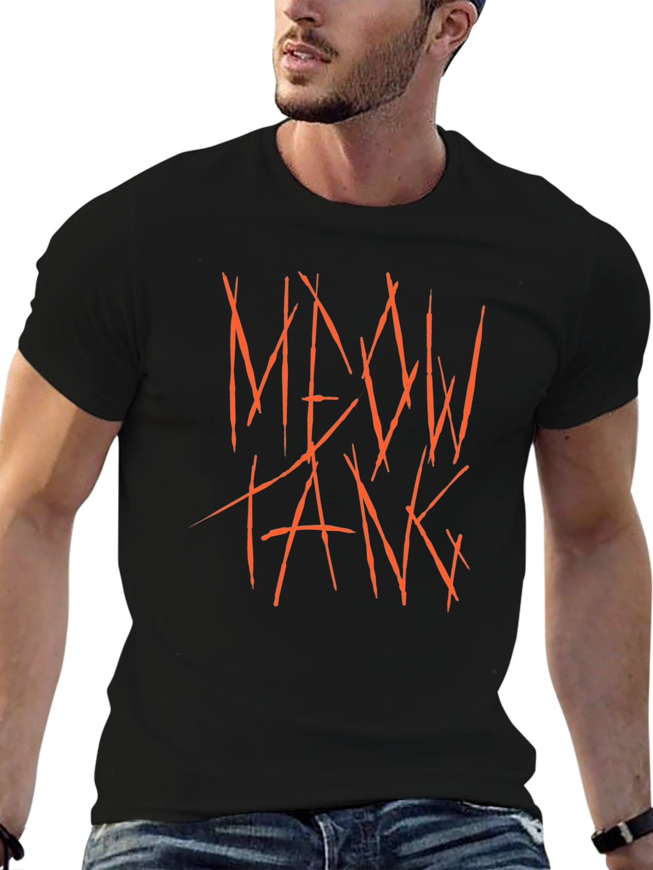 Meow Tank Black T-Shirt - Graphic Tee