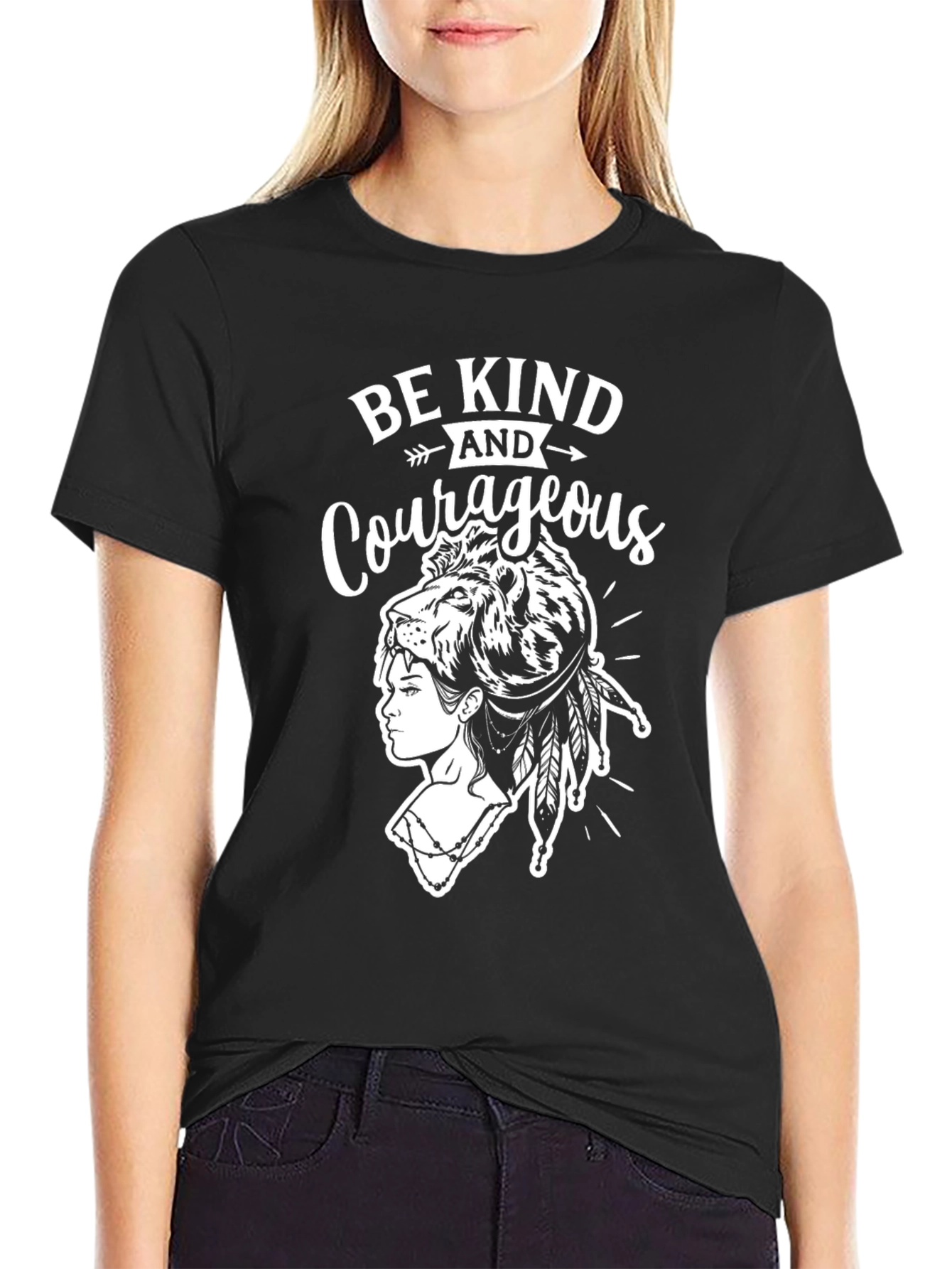 Be Kind Courageous Black Graphic Tee