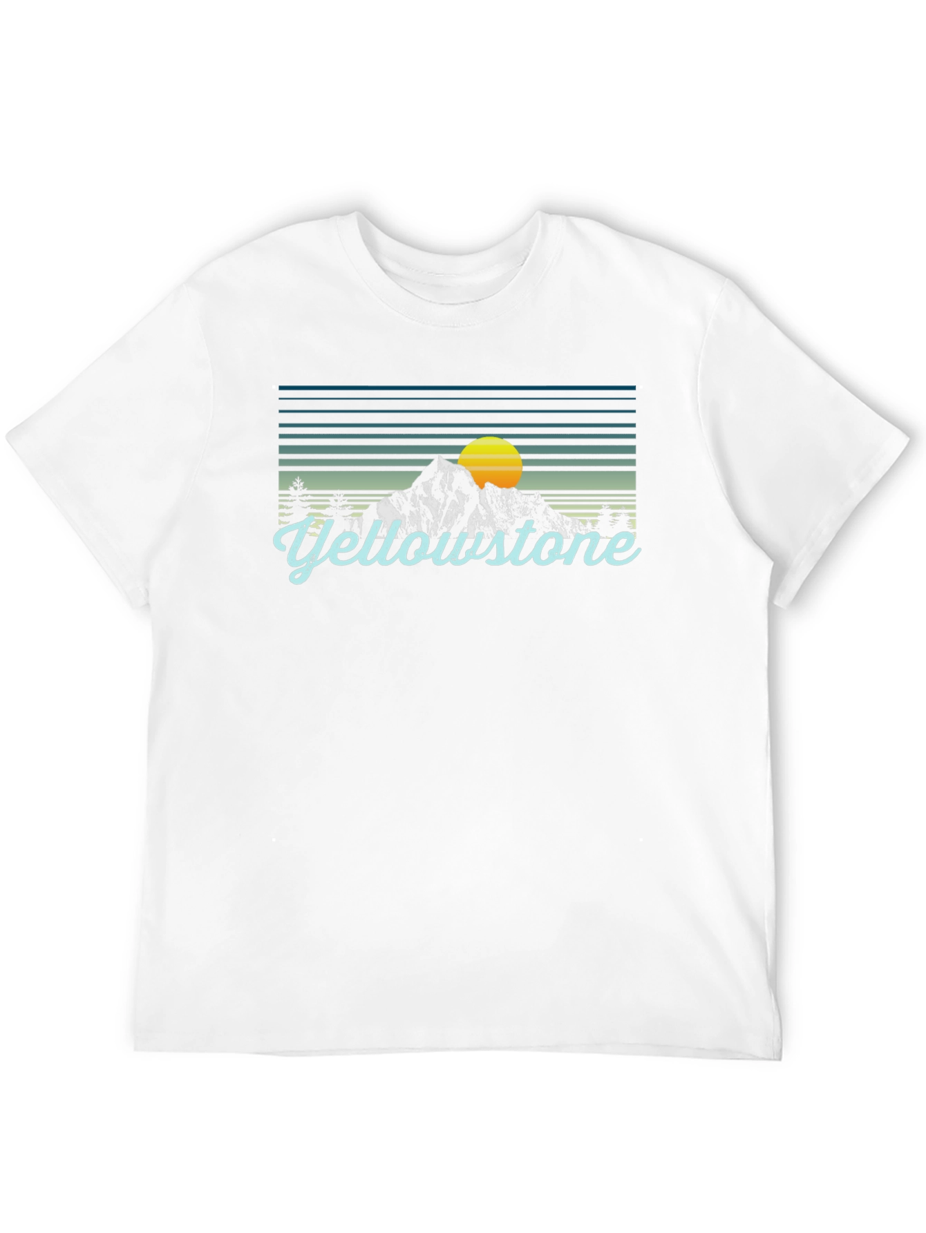 Yellowstone Graphic Tee - Retro Mountain Sunset T-Shirt