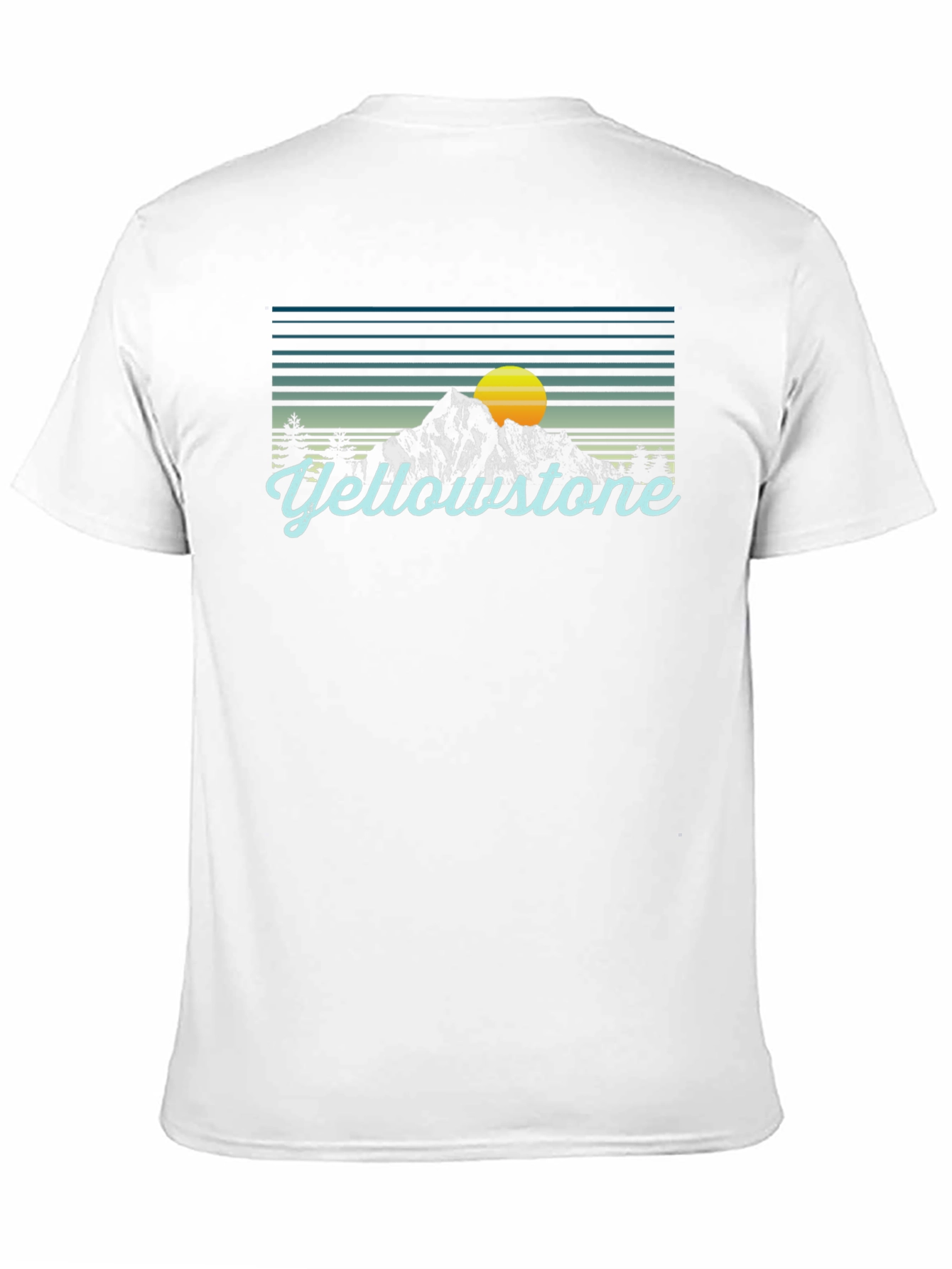 Yellowstone Graphic Tee - Retro Mountain Sunset T-Shirt