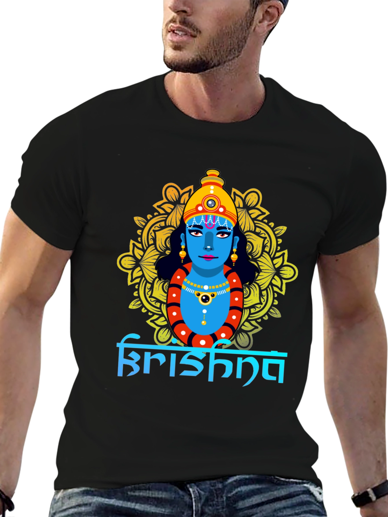 Krishna Graphic Tee - Spiritual Design T-Shirt