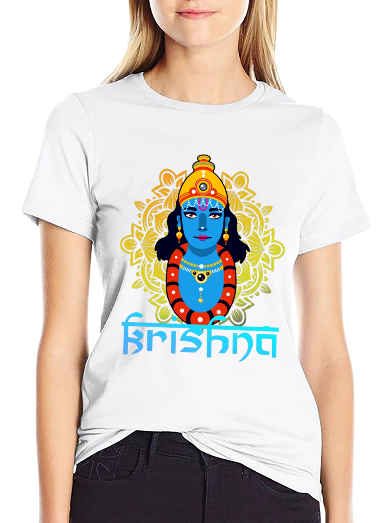 Krishna Graphic Tee - Spiritual Design T-Shirt