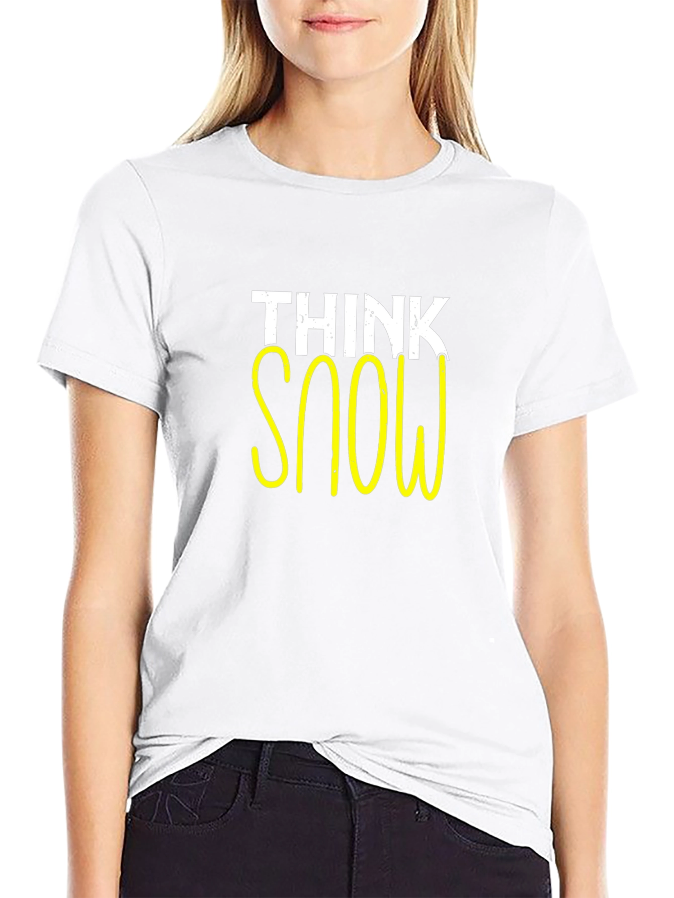 Think Snow Graphic Tee - Black Casual T-Shirt