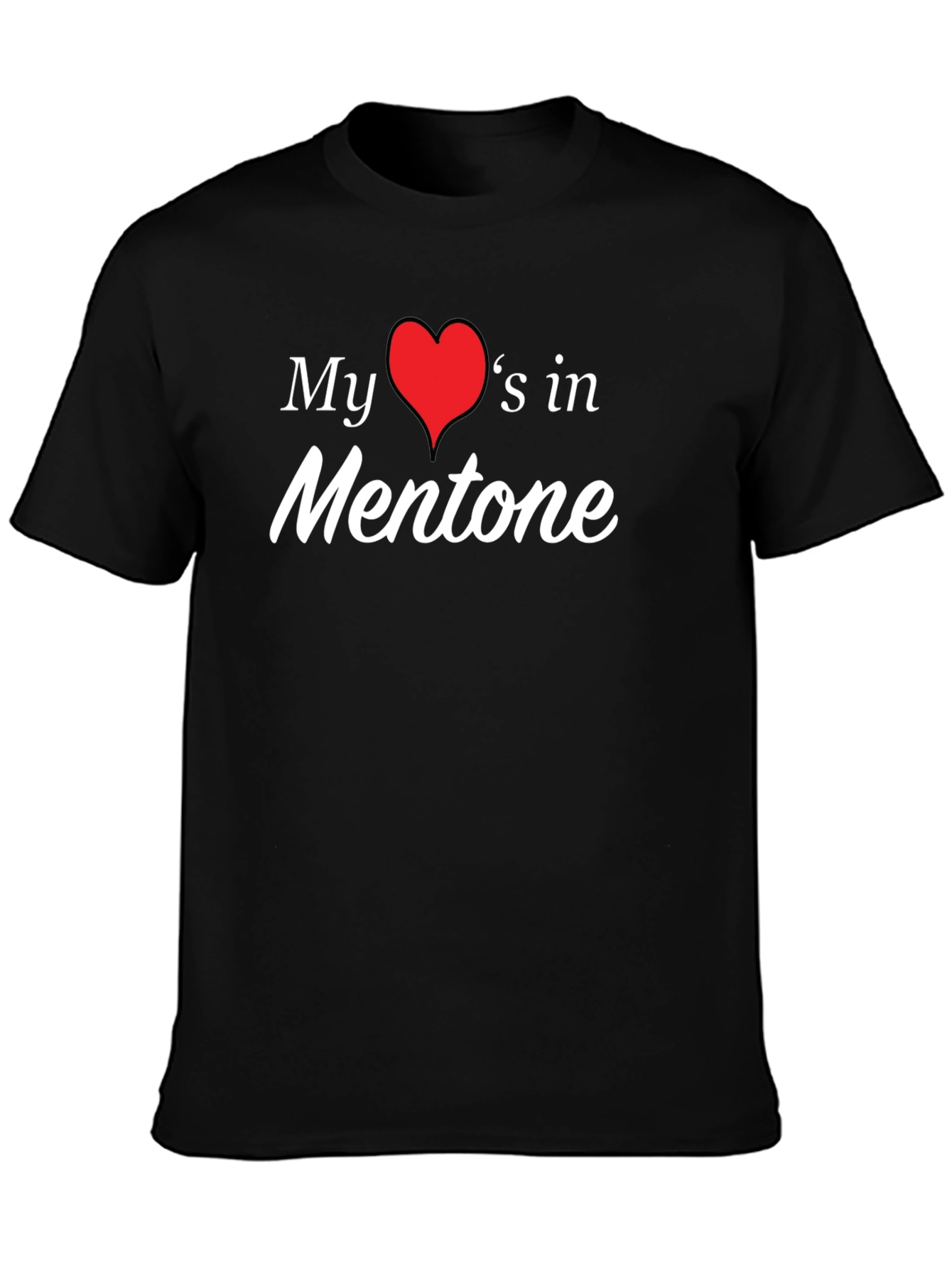 Mentone Love T-Shirt - Stylish Black Tee