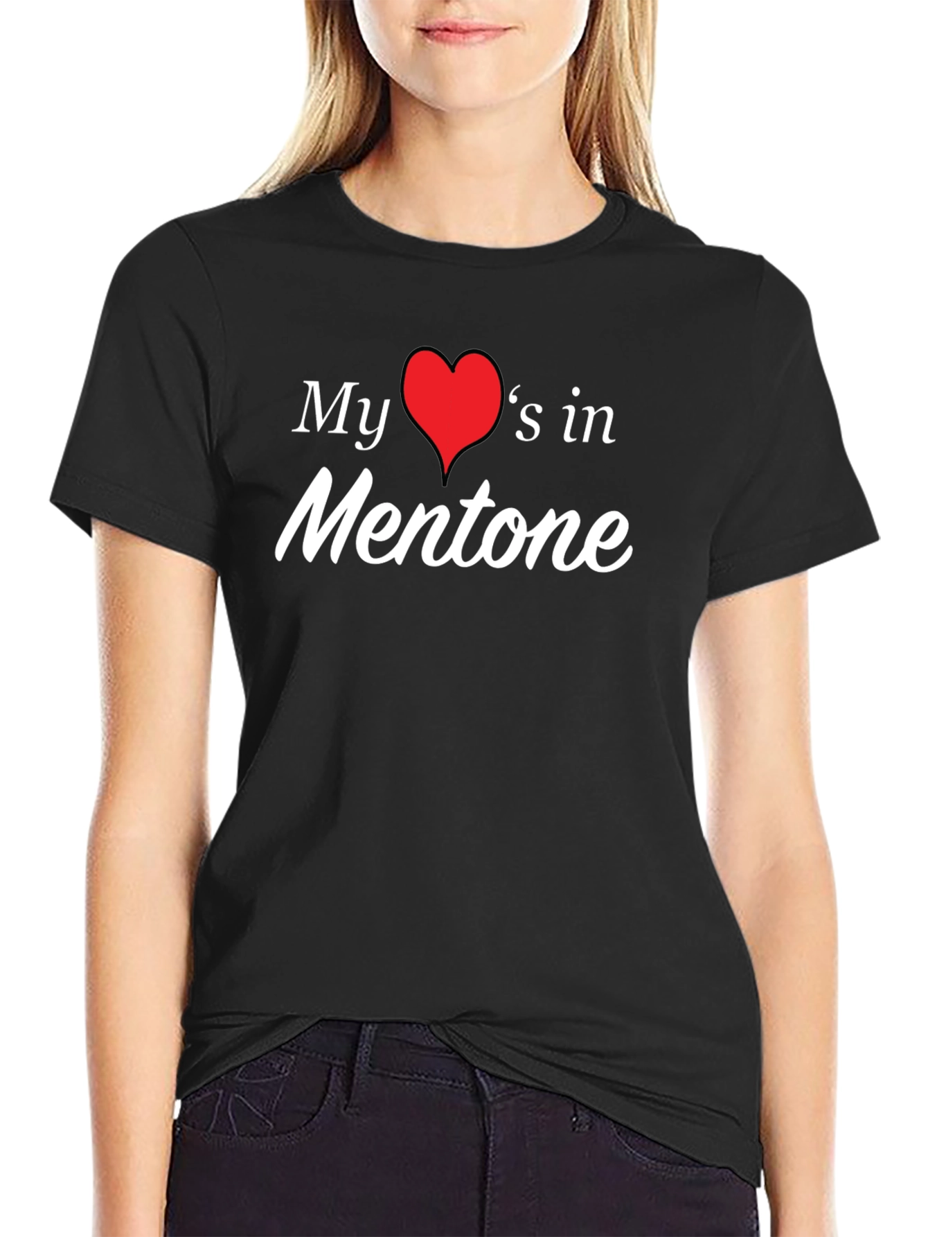 Mentone Love T-Shirt - Stylish Black Tee