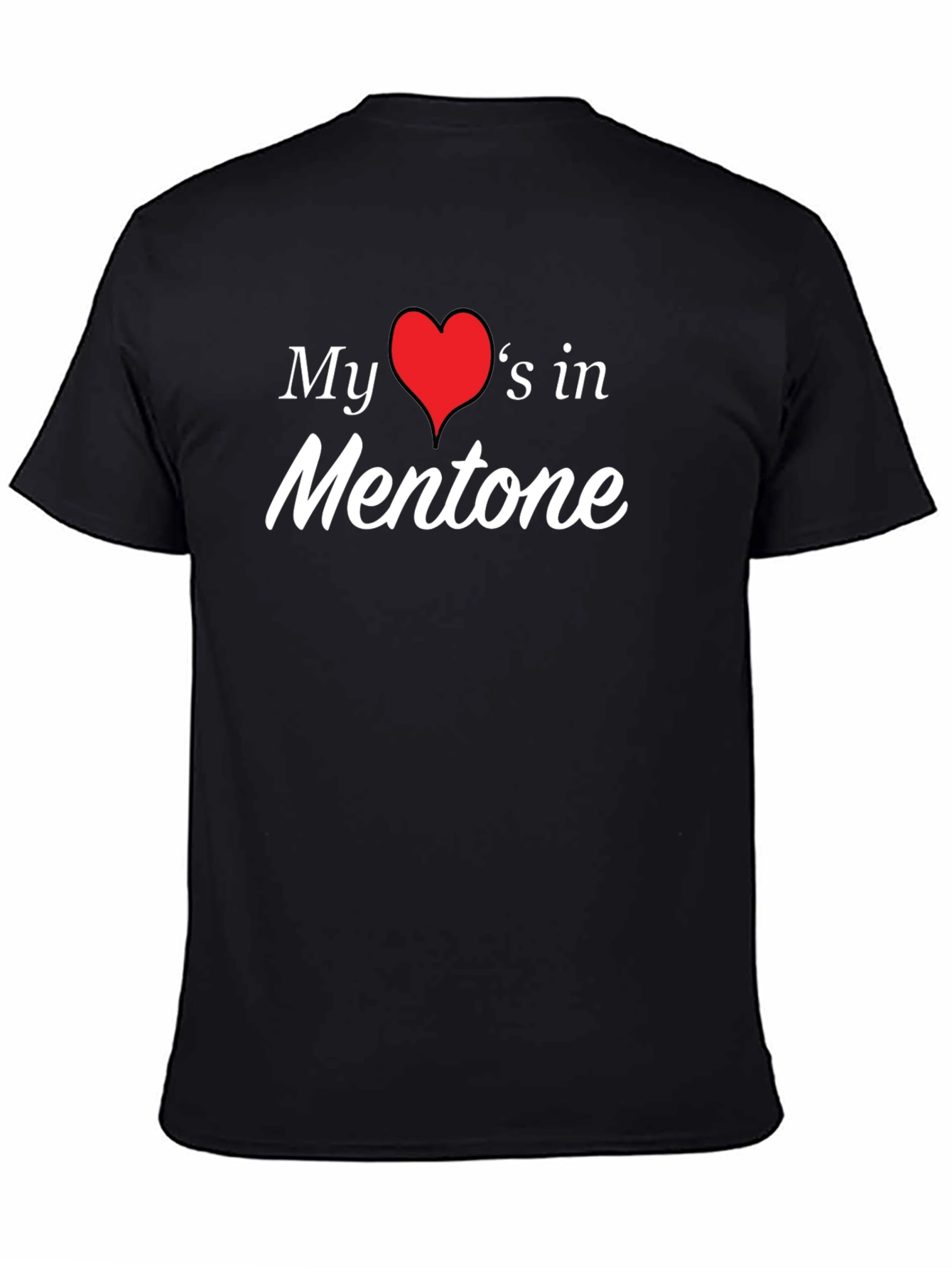 Mentone Love T-Shirt - Stylish Black Tee