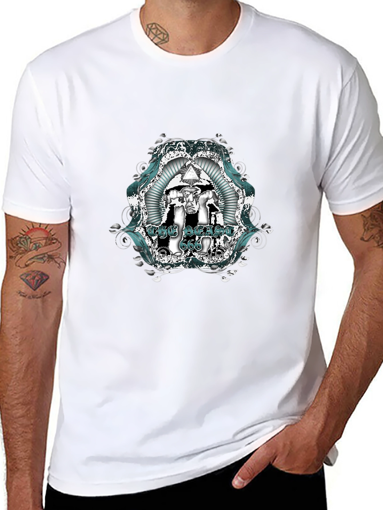 The Satanic 666 Graphic T-Shirt - Black