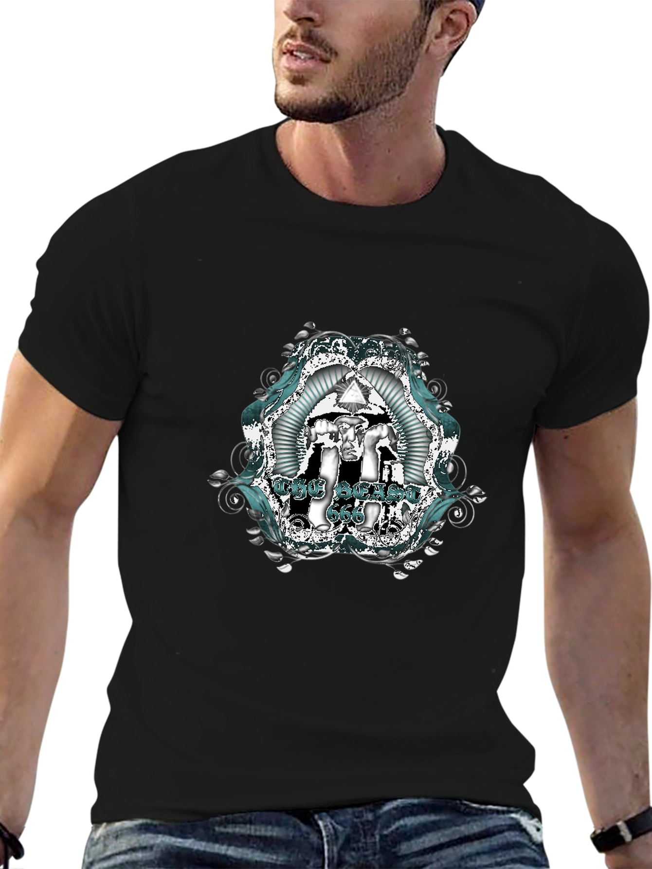The Satanic 666 Graphic T-Shirt - Black