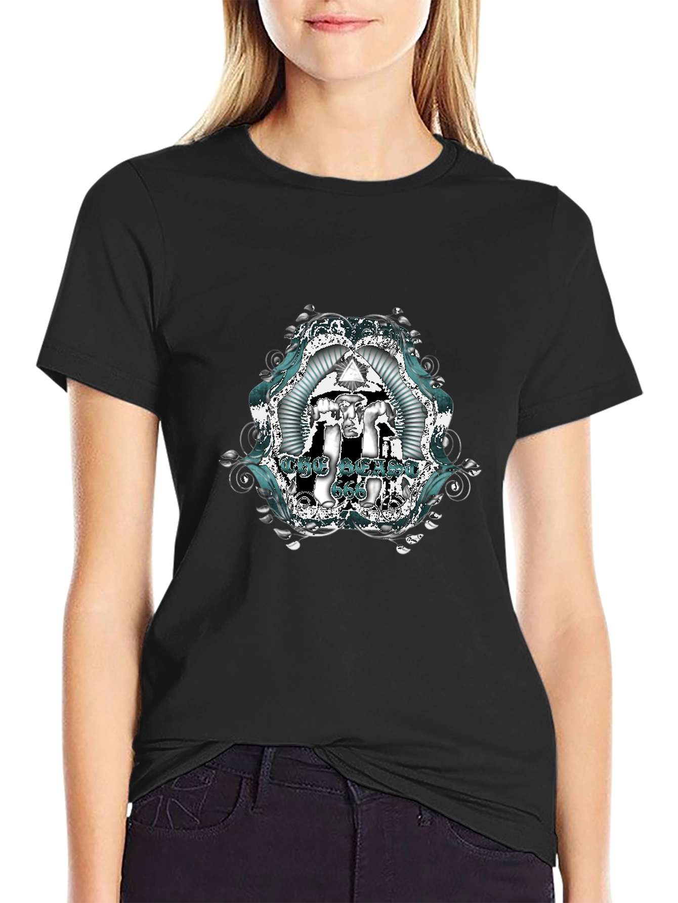 The Satanic 666 Graphic T-Shirt - Black