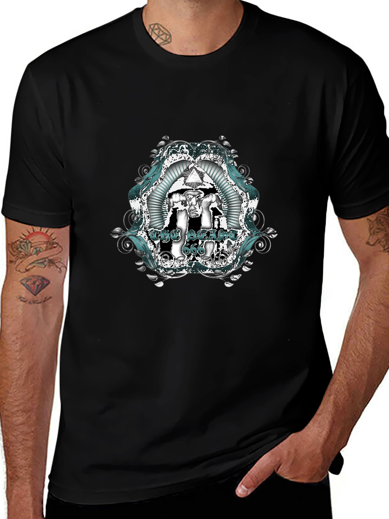 The Satanic 666 Graphic T-Shirt - Black