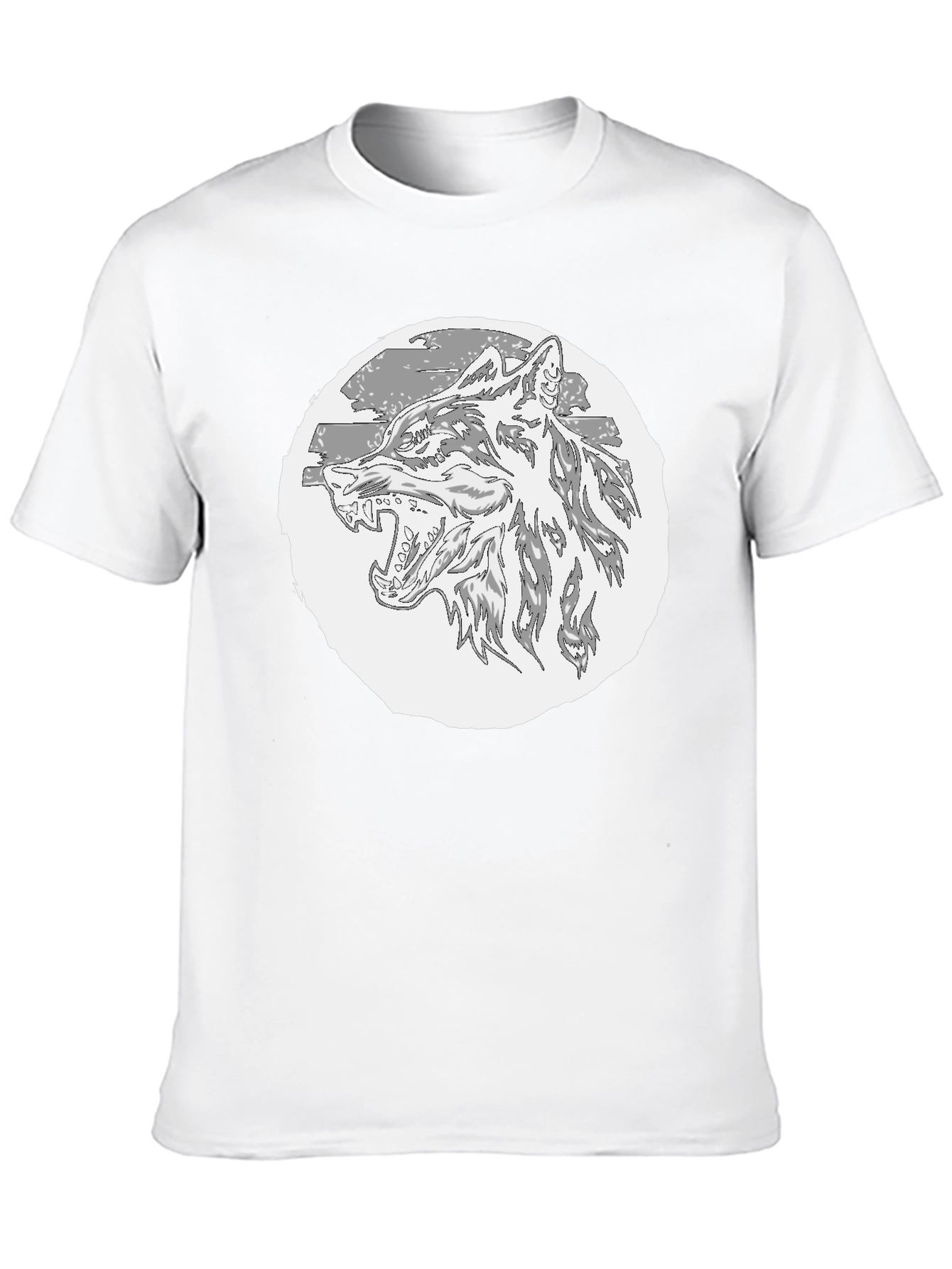 Wolf Graphic T-Shirt - Black Crew Neck Tee