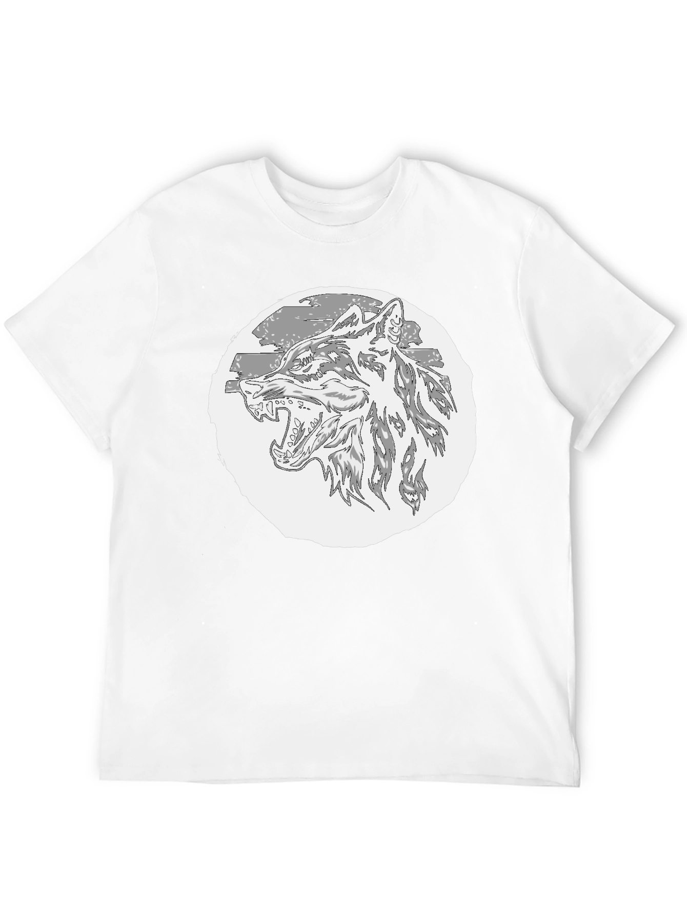 Wolf Graphic T-Shirt - Black Crew Neck Tee