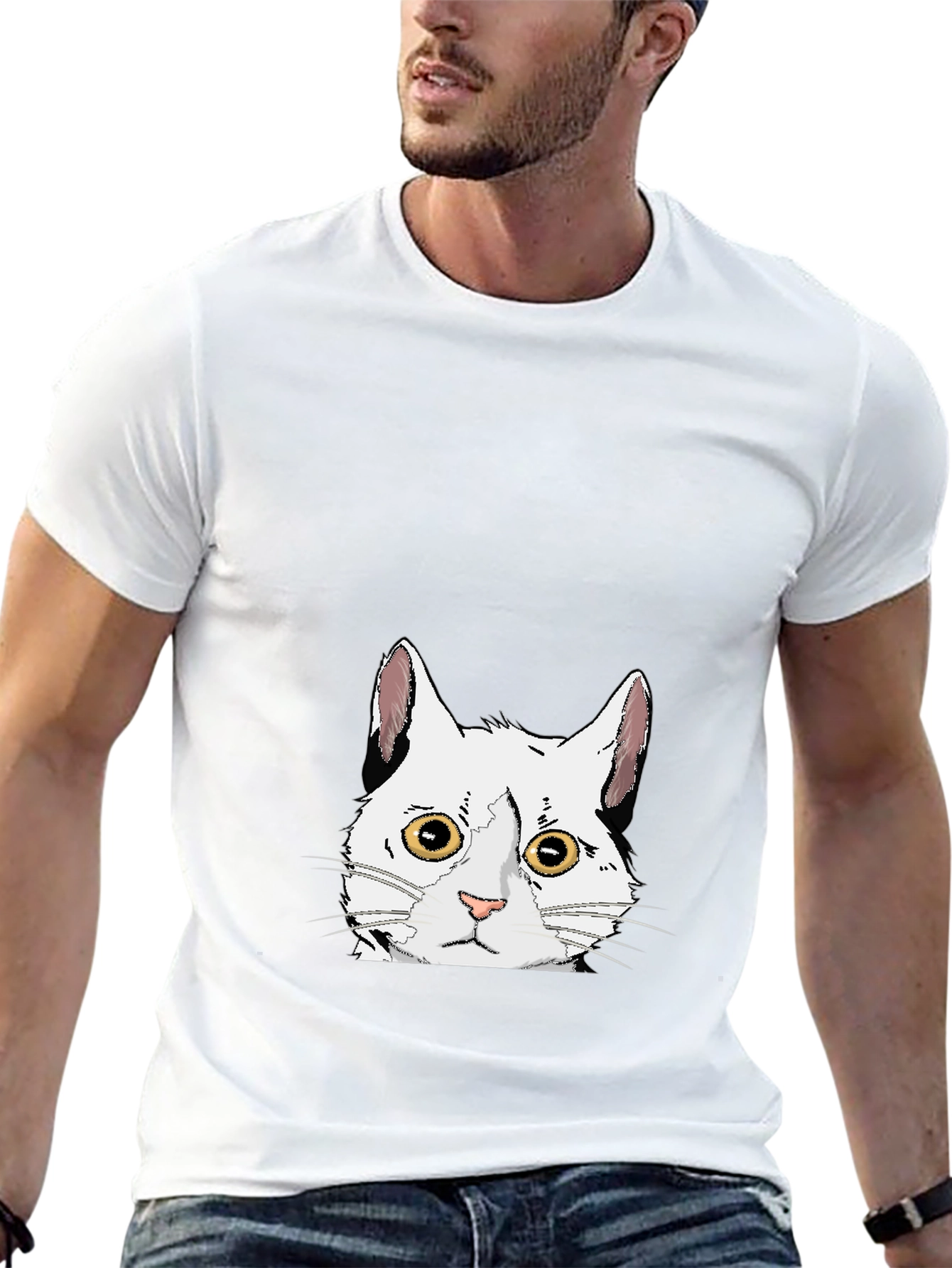 Cat Graphic Black T-Shirt