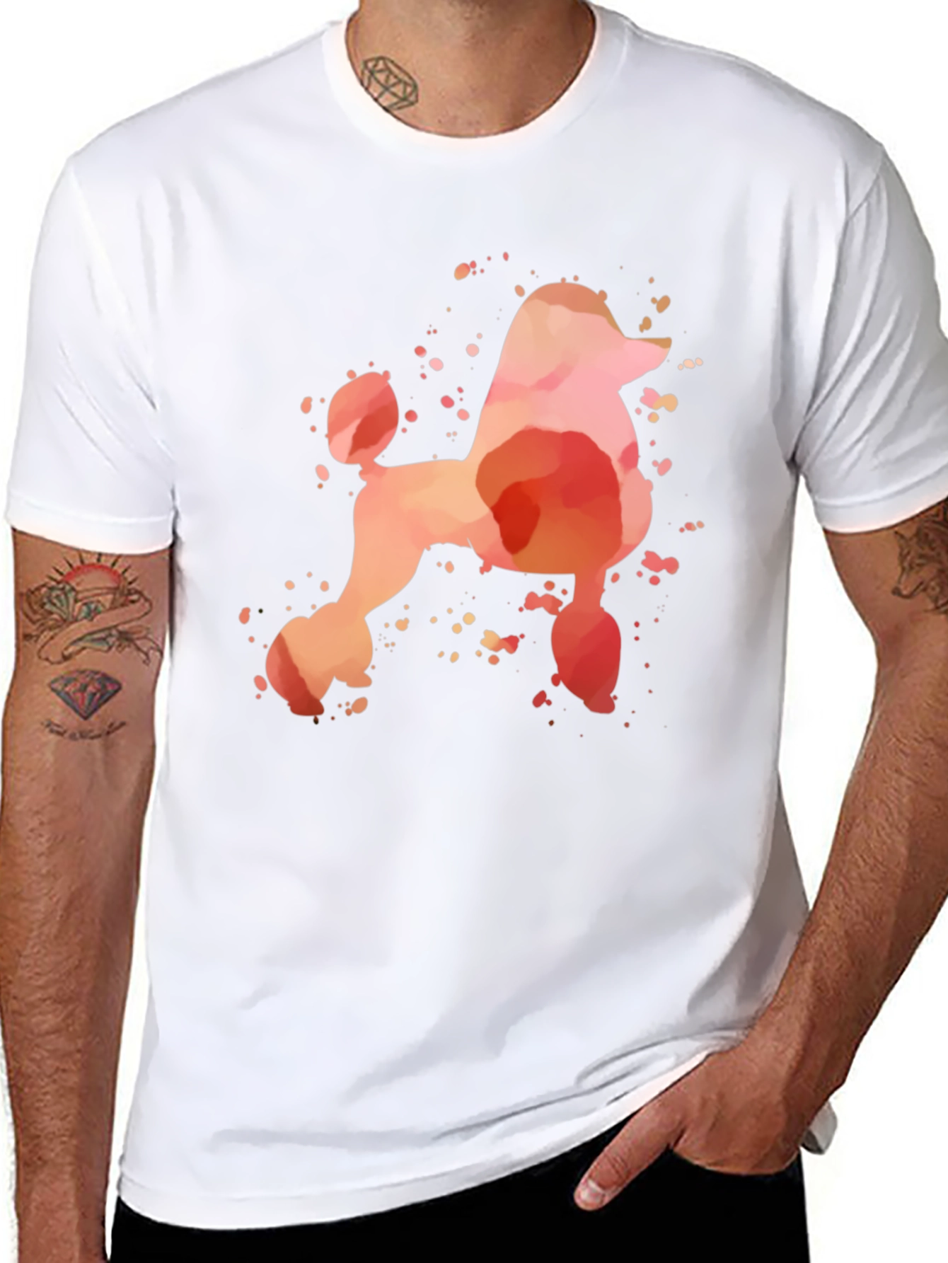 Watercolor Poodle Graphic T-Shirt