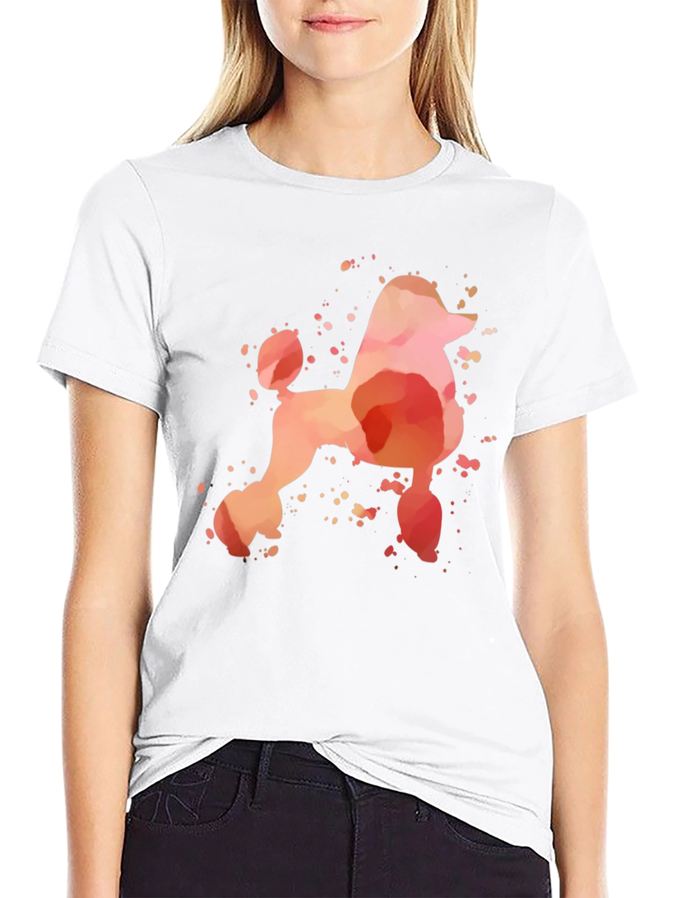 Watercolor Poodle Graphic T-Shirt