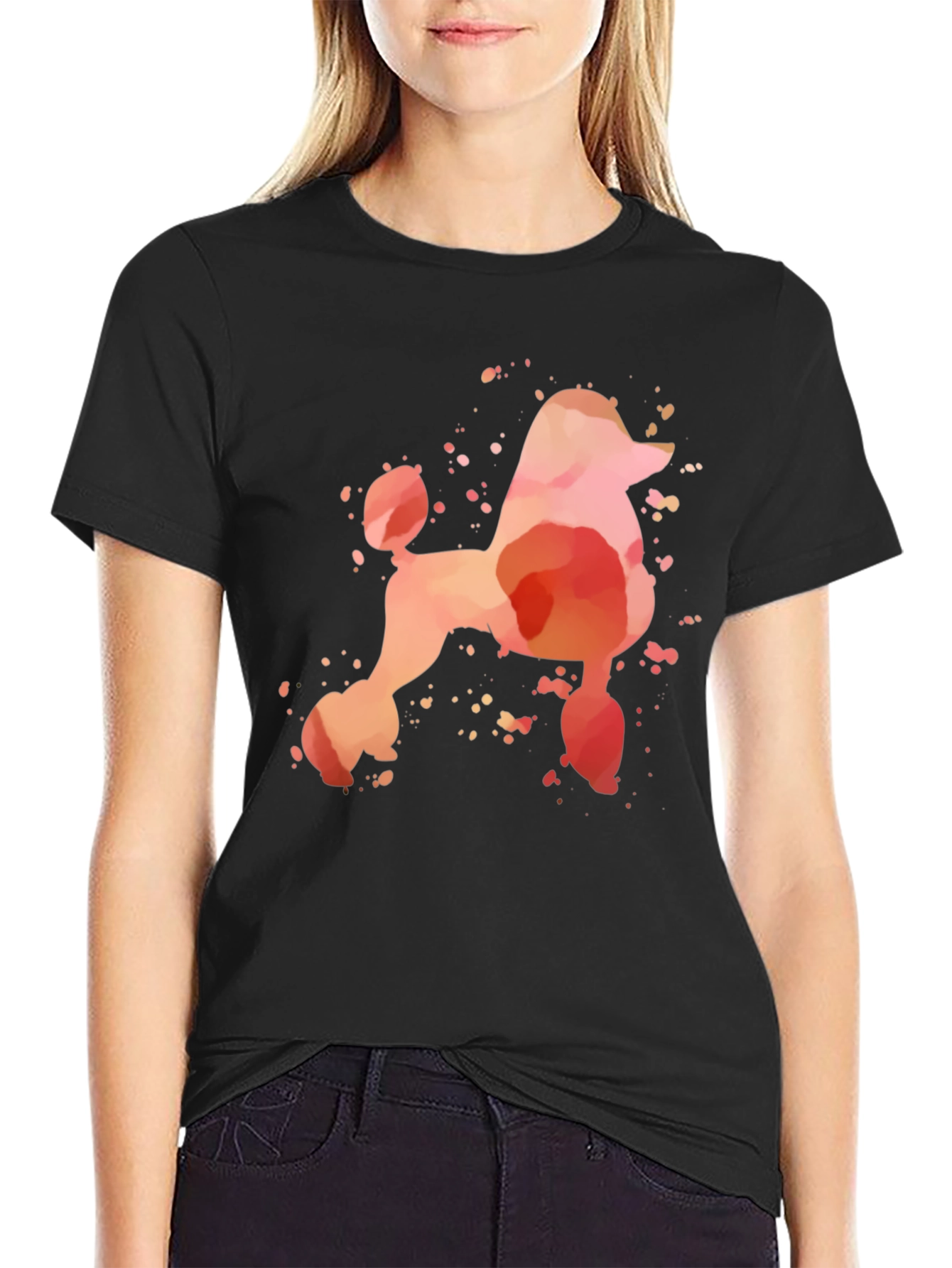 Watercolor Poodle Graphic T-Shirt