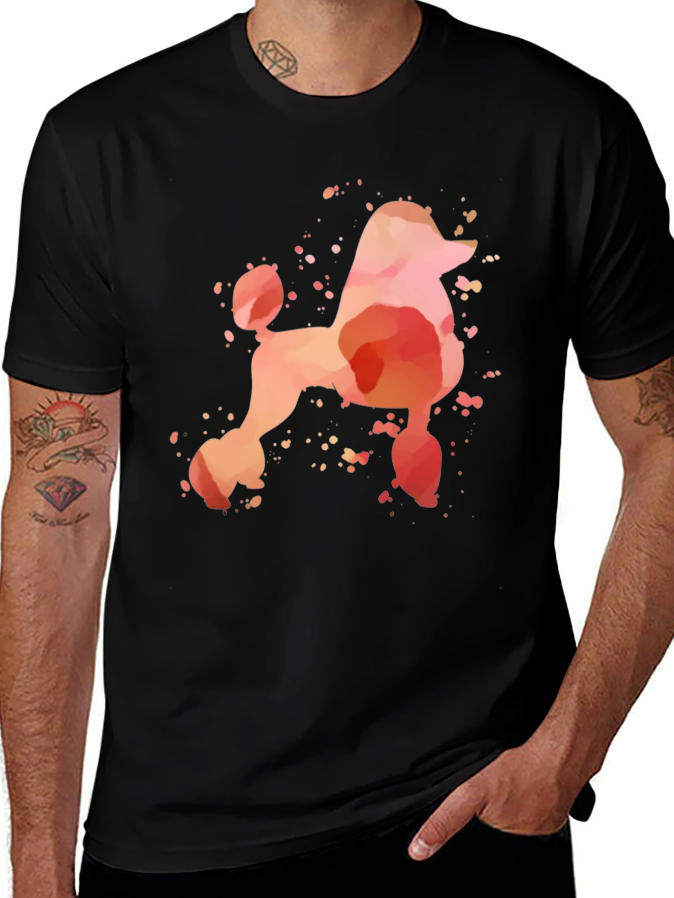 Watercolor Poodle Graphic T-Shirt