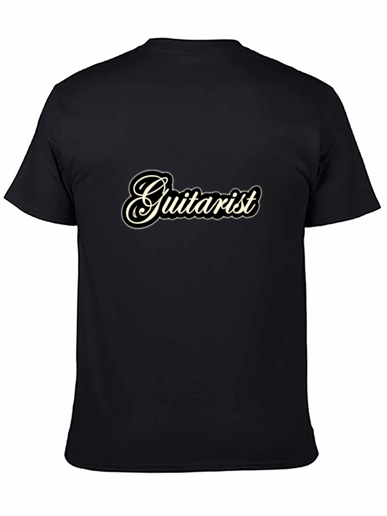 Guitarist Black Tee - Music Lover Casual Wear