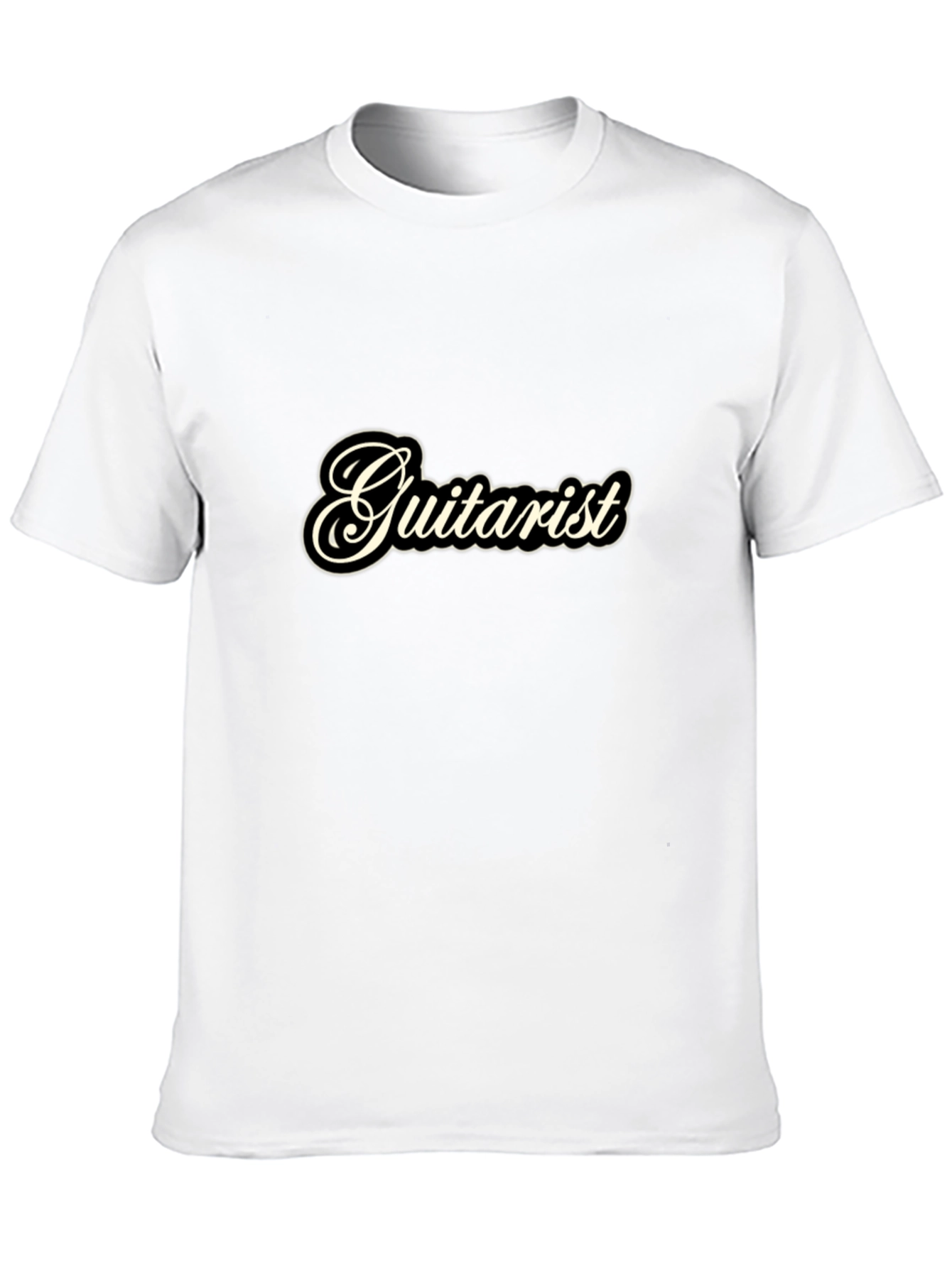 Guitarist Black Tee - Music Lover Casual Wear