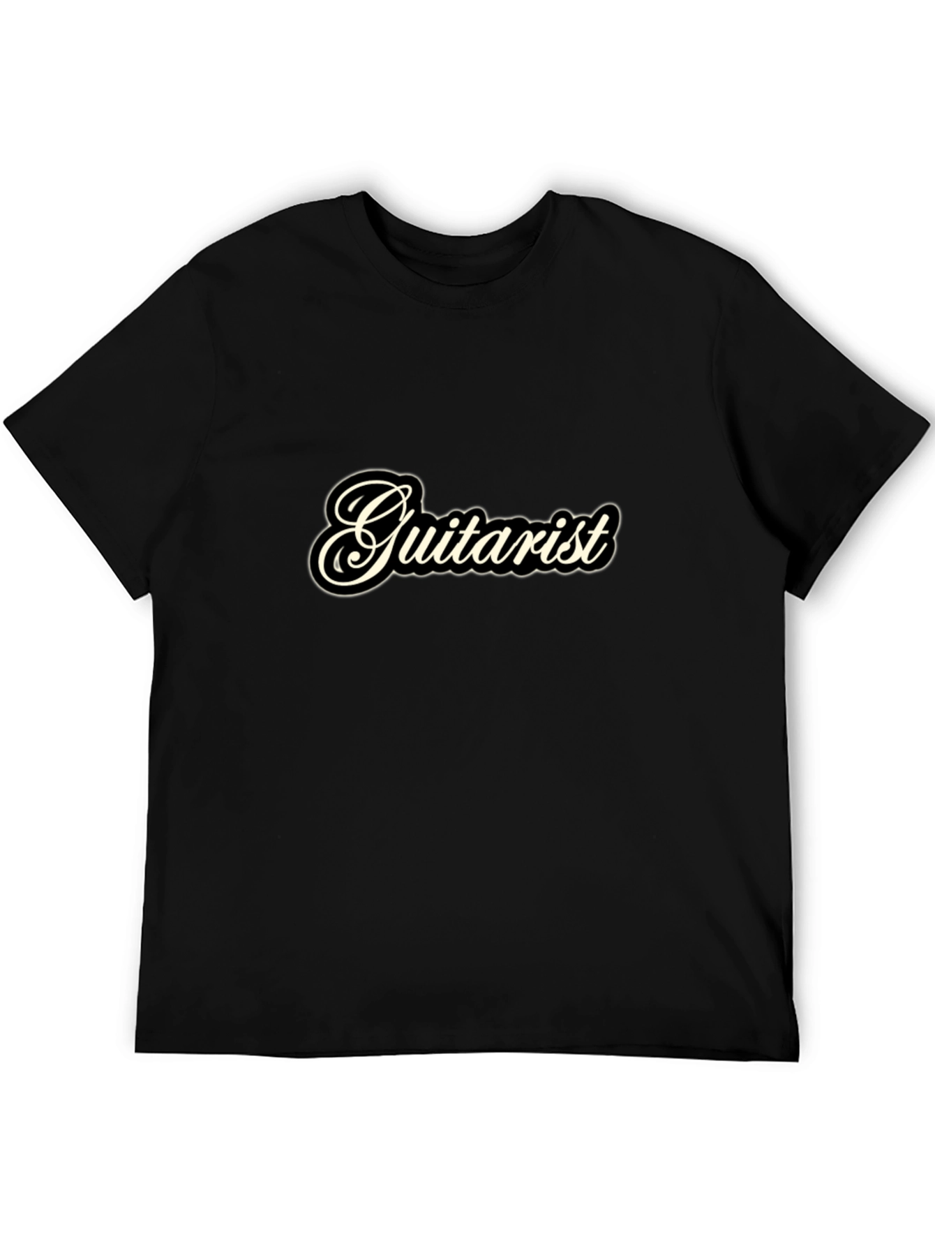 Guitarist Black Tee - Music Lover Casual Wear