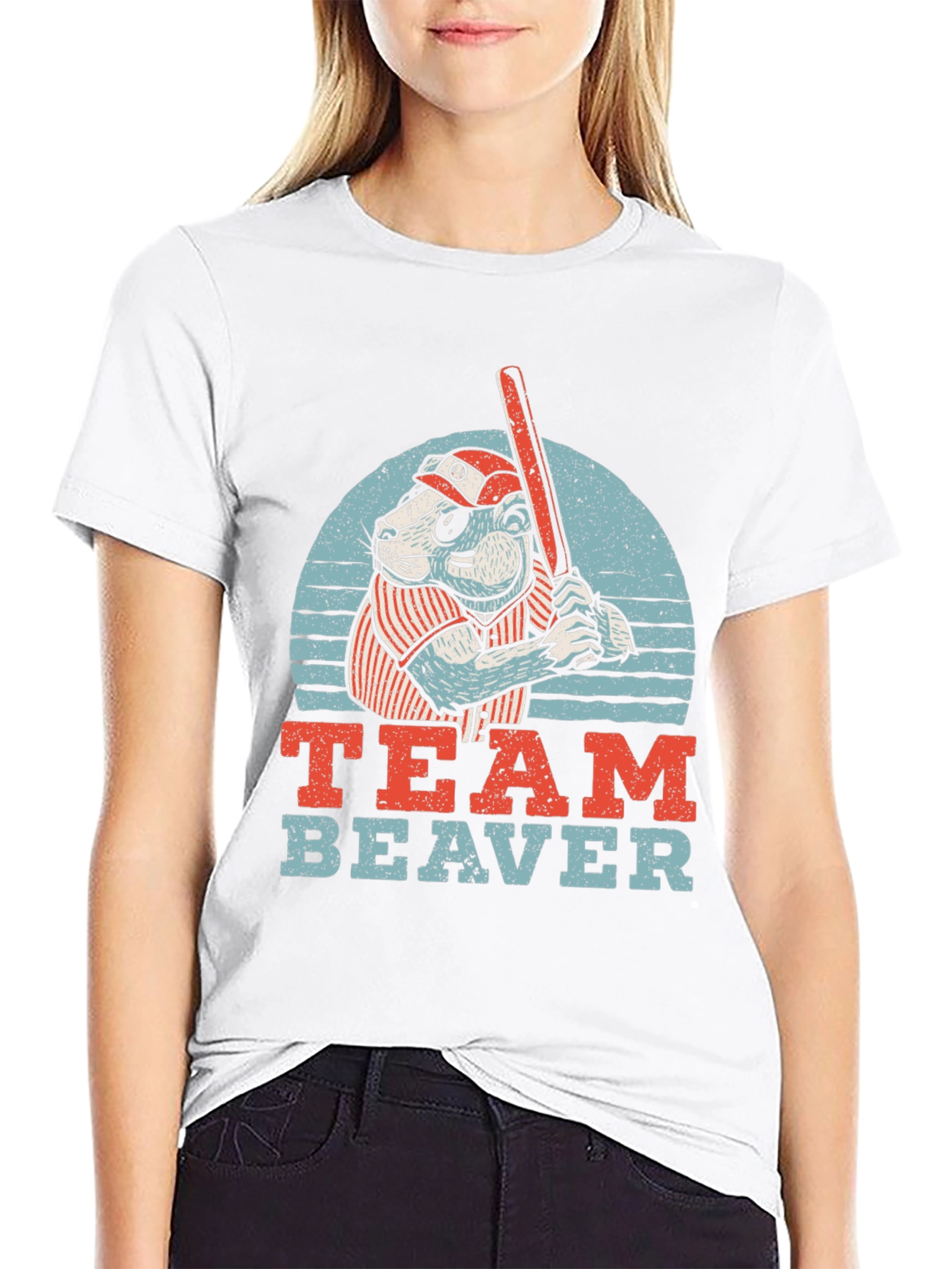 Team Beaver Baseball T-Shirt - Funny Sports Tee