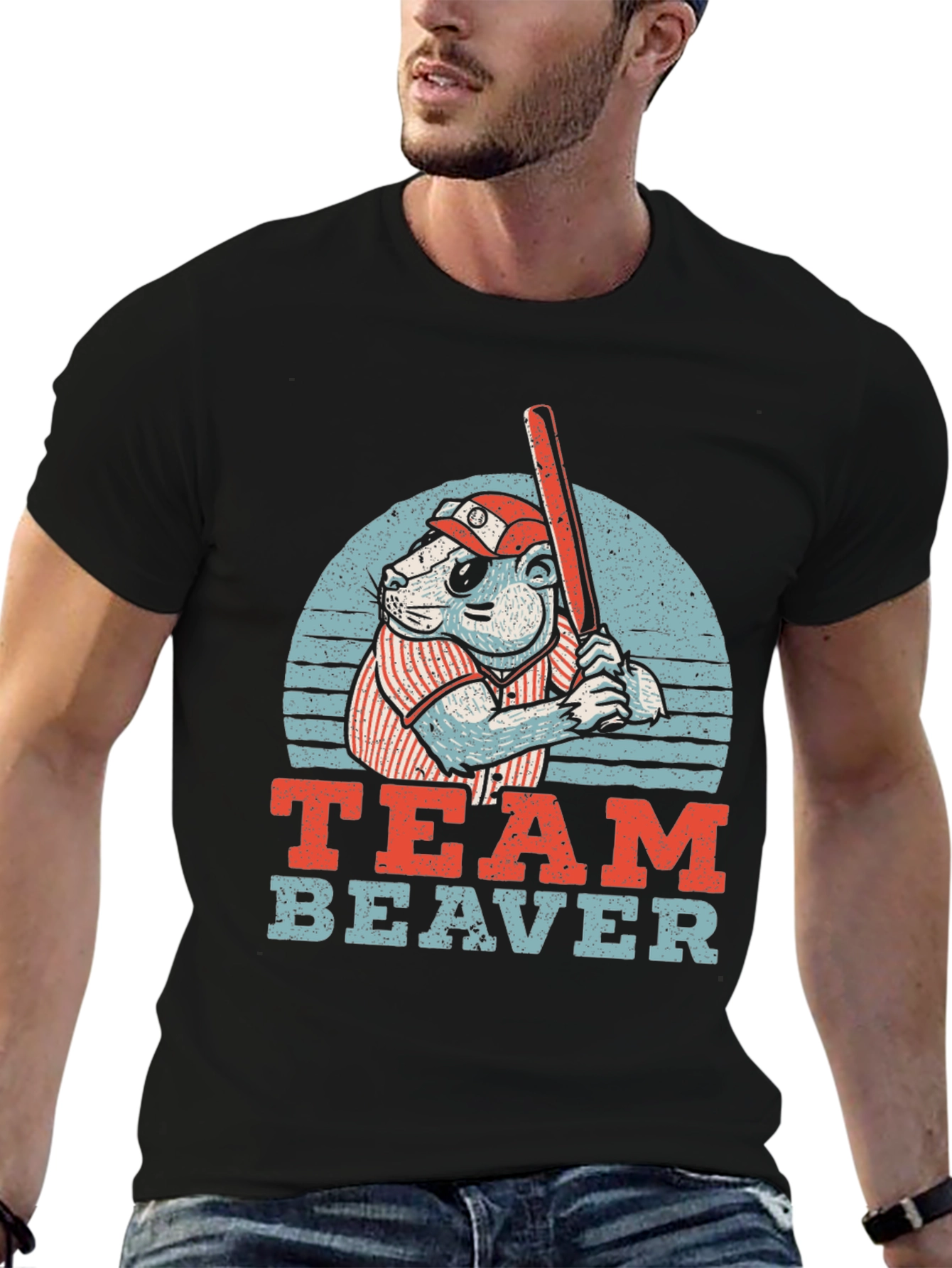 Team Beaver Baseball T-Shirt - Funny Sports Tee