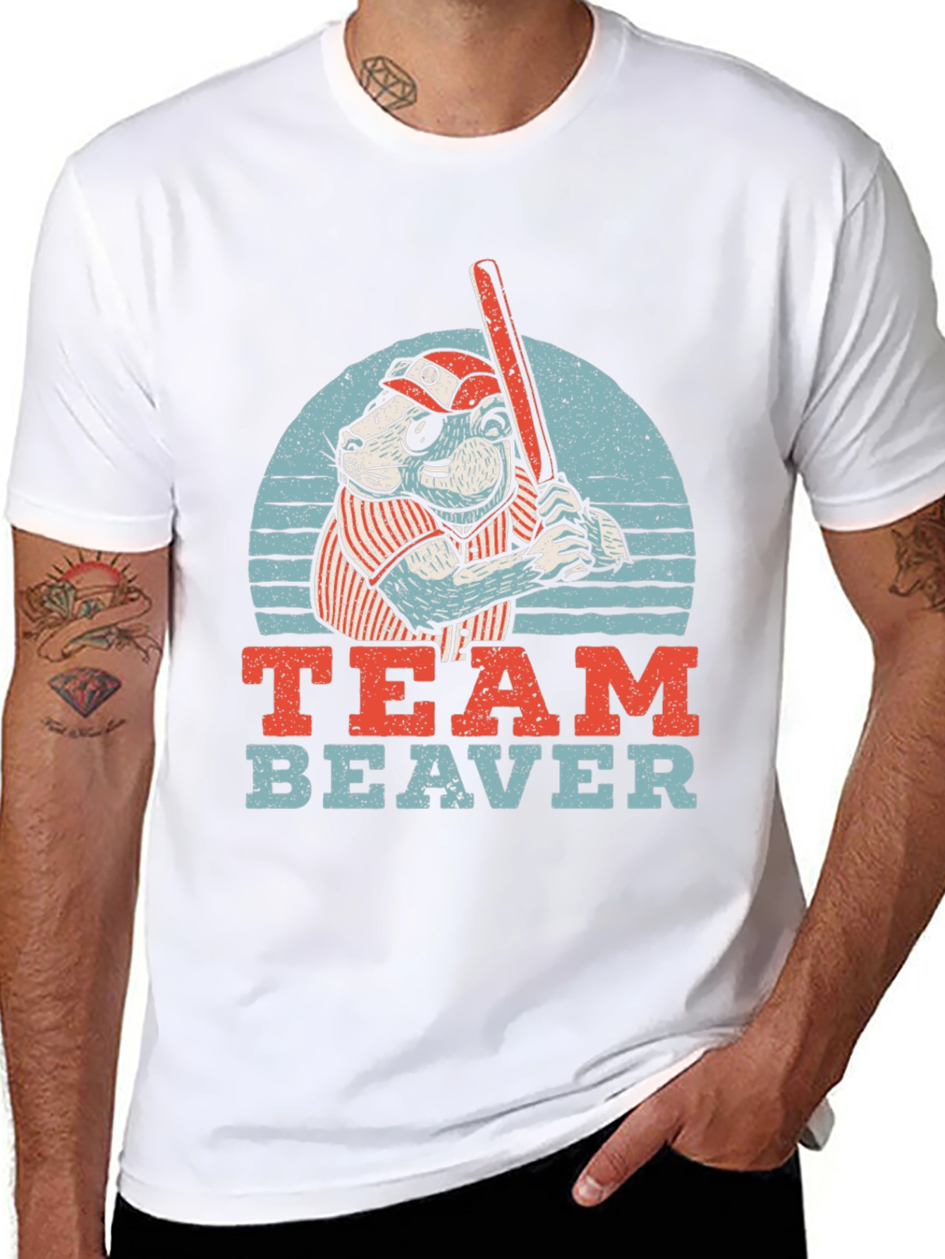 Team Beaver Baseball T-Shirt - Funny Sports Tee