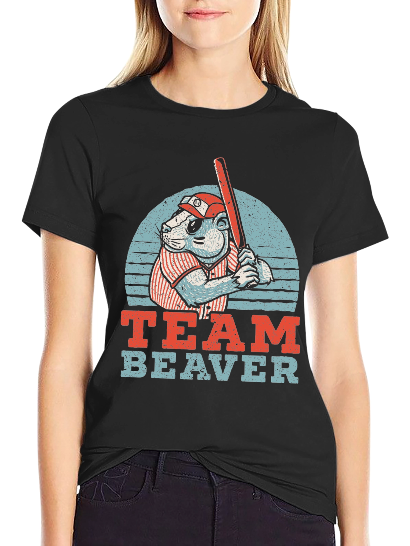 Team Beaver Baseball T-Shirt - Funny Sports Tee