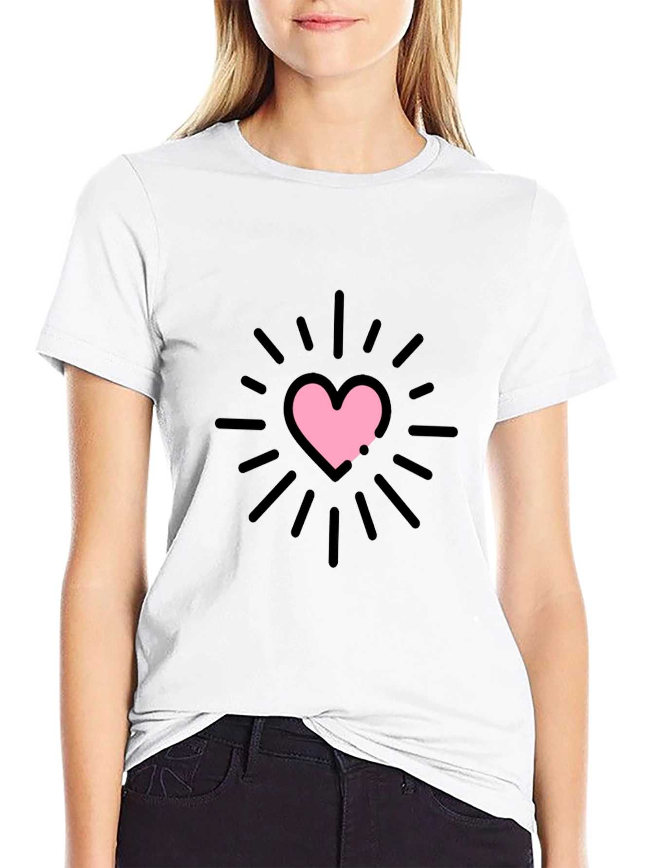 Heart Burst Graphic Tee - Black Unisex T-Shirt