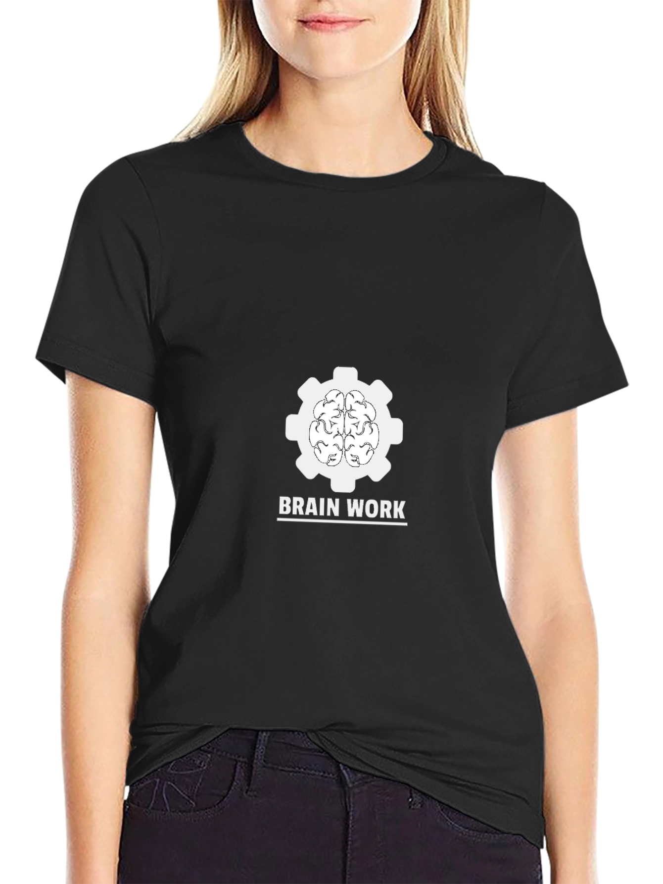 Brain Work Graphic Tee - Black Cotton