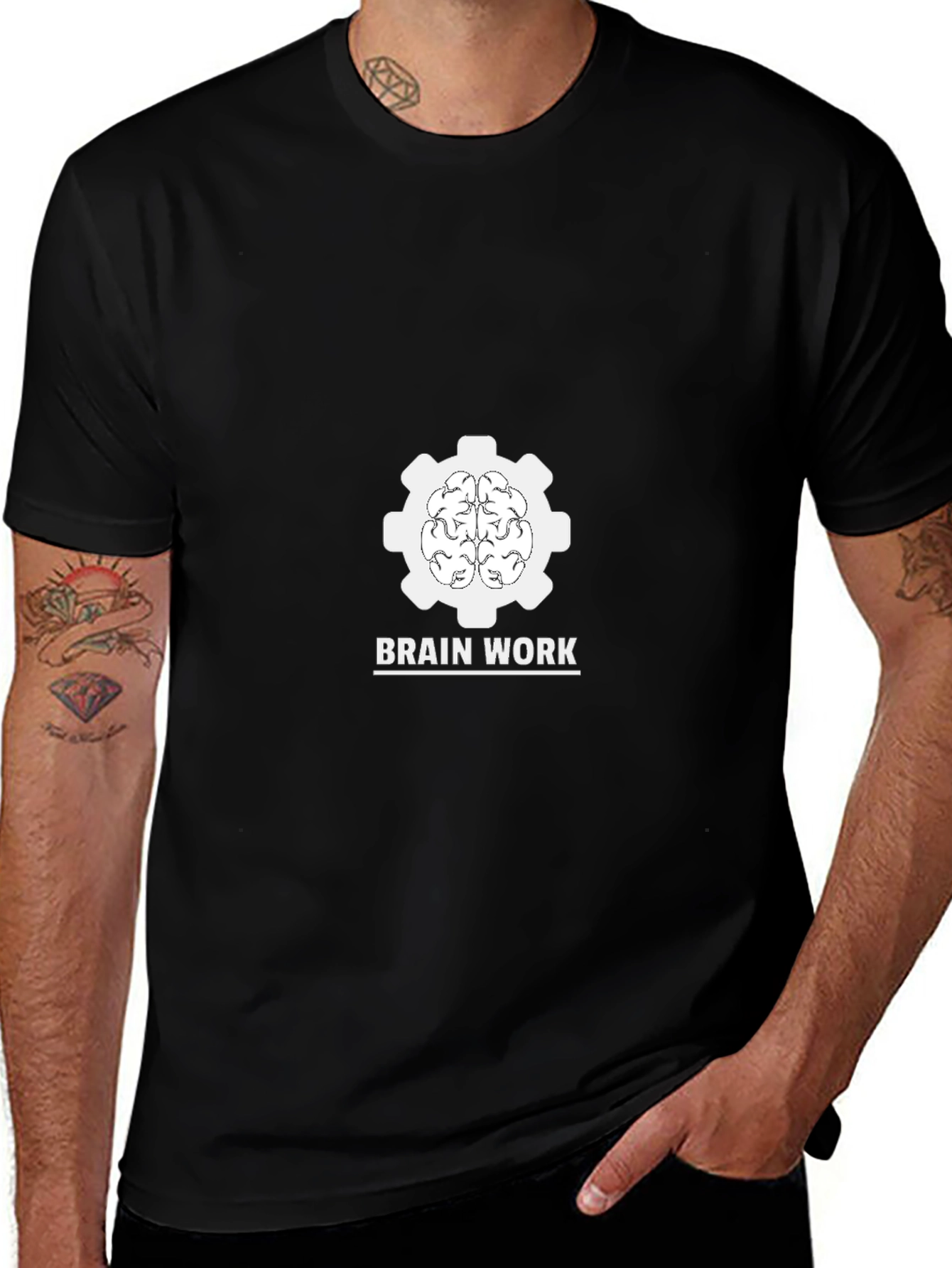 Brain Work Graphic Tee - Black Cotton