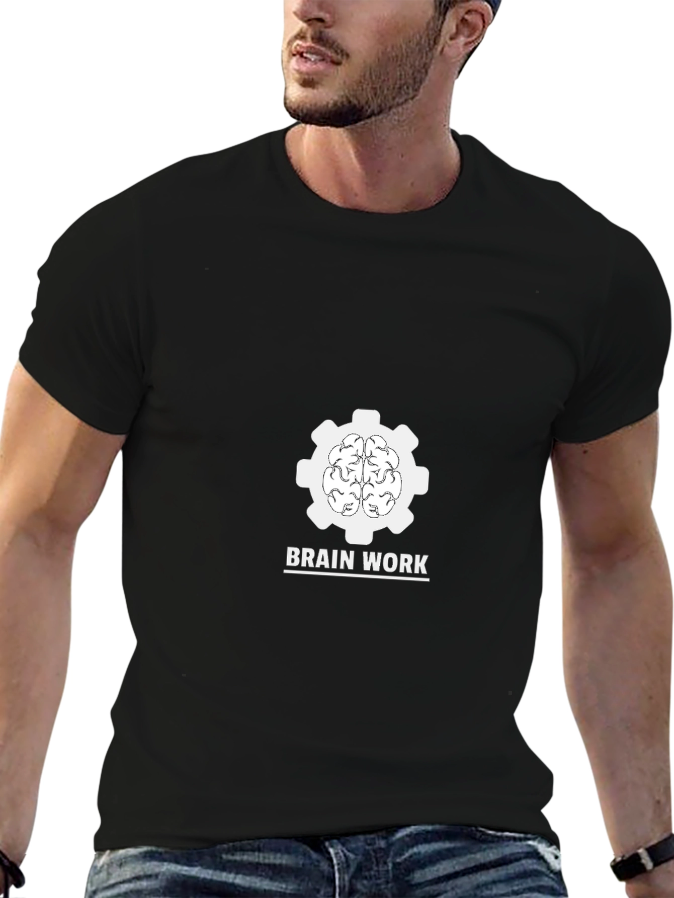 Brain Work Graphic Tee - Black Cotton
