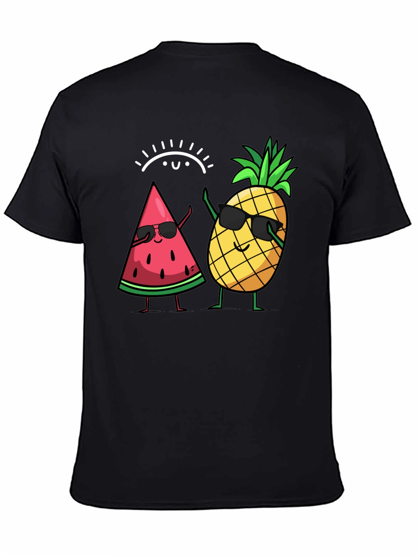 Cool Watermelon & Pineapple Graphic T-Shirt